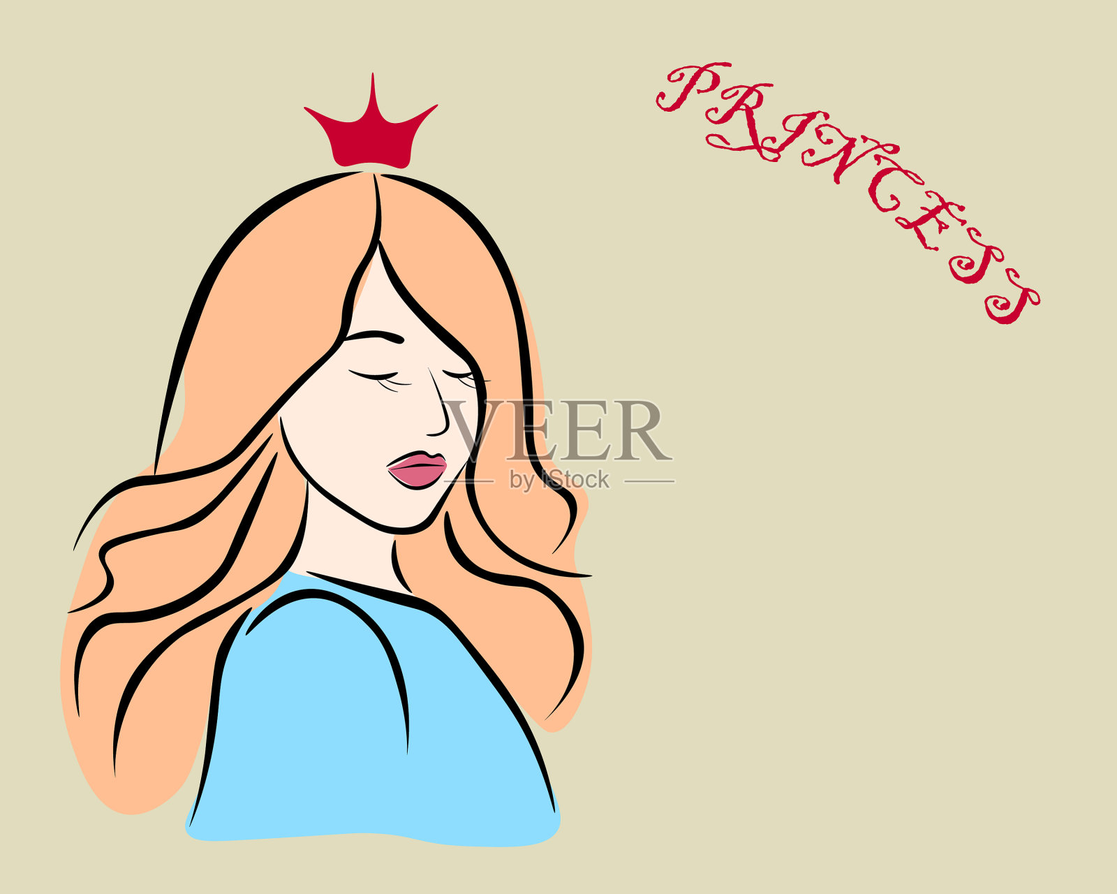 公主插画图片素材