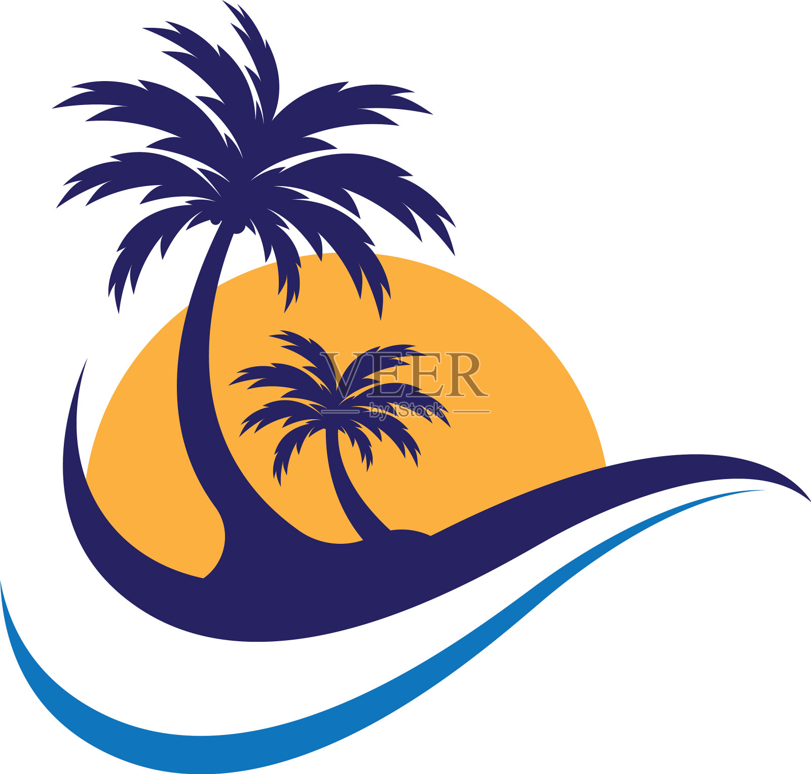 夏天的标志性棕榈树设计元素图片