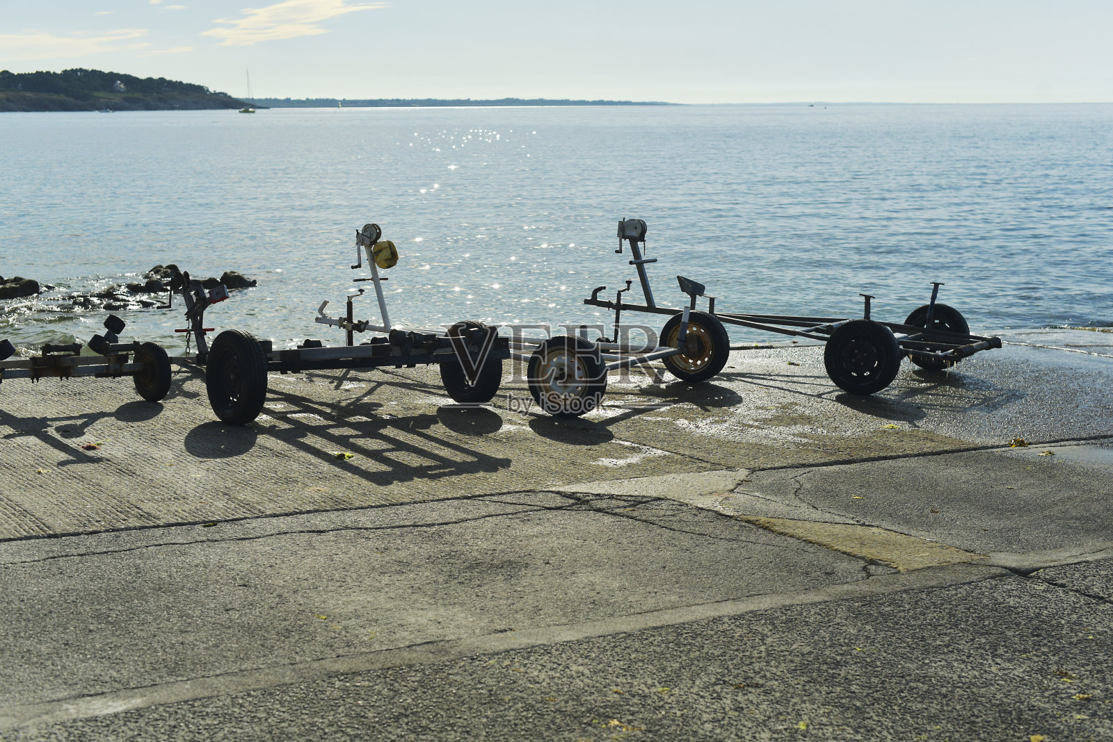 海岸内维斯船拖车照片摄影图片