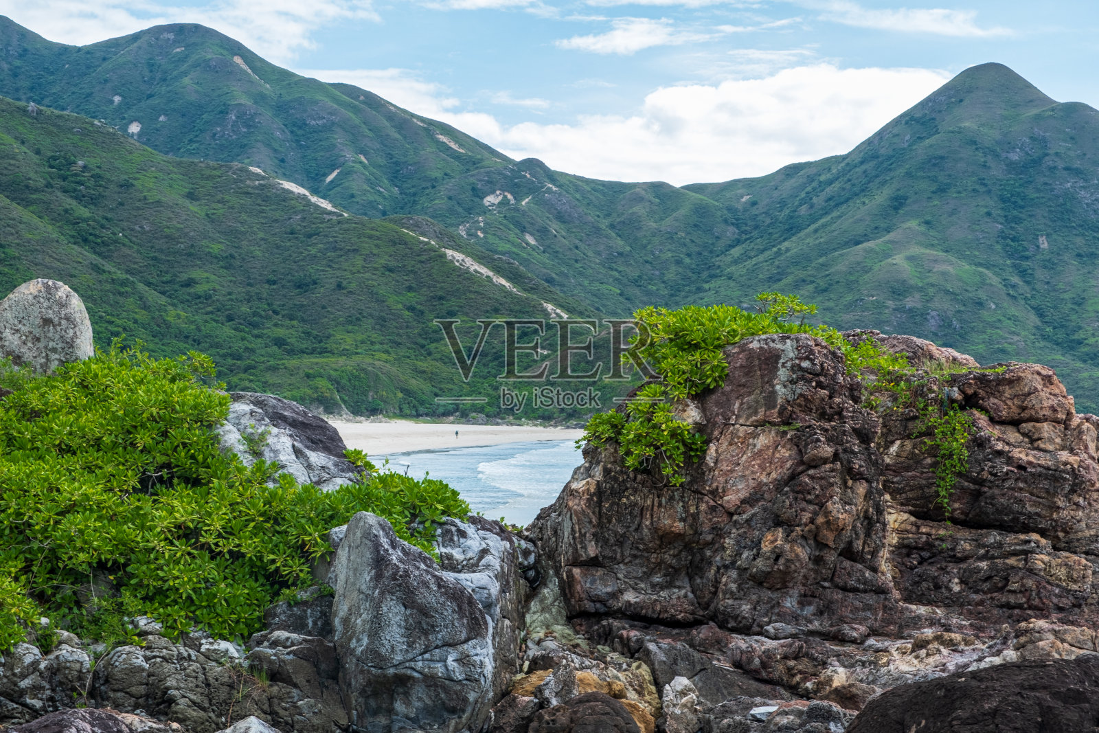 在大浪湾泳滩露营照片摄影图片