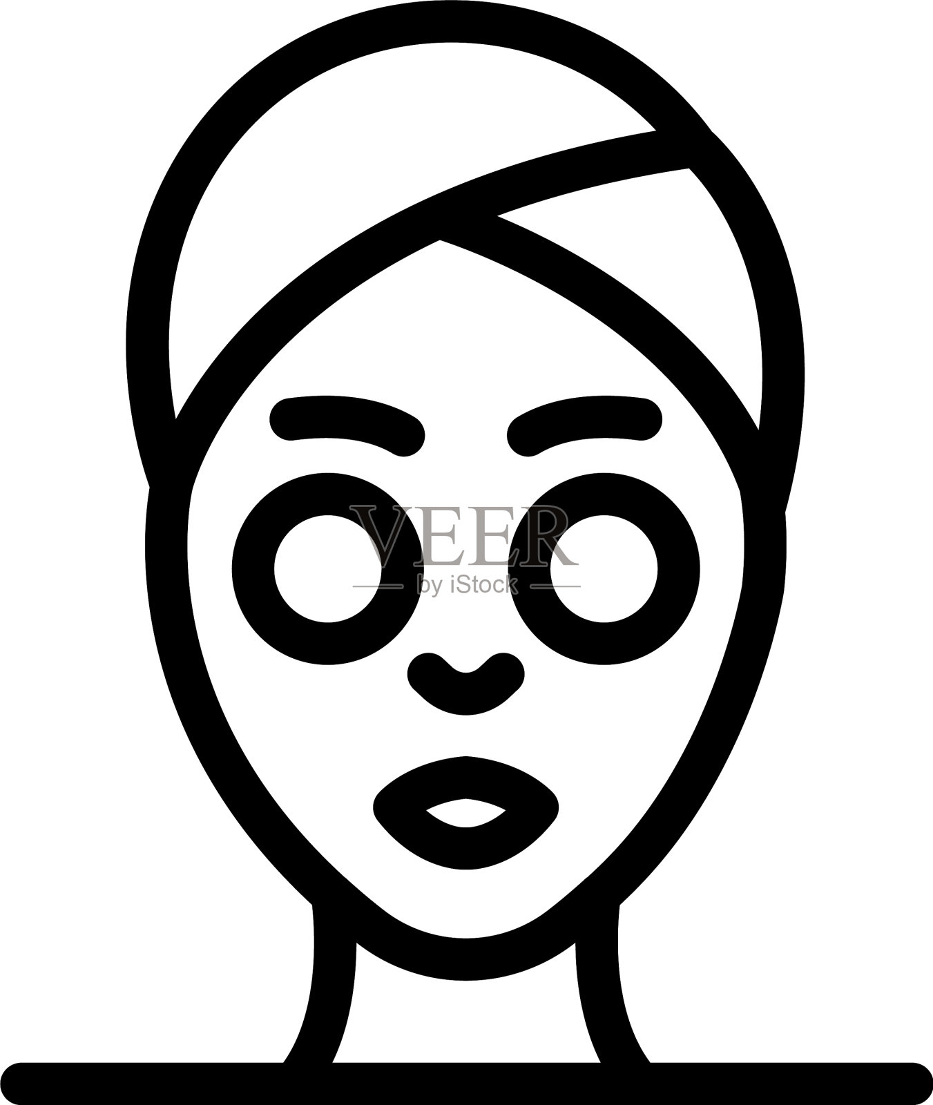 眼罩水疗图标轮廓风格插画图片素材