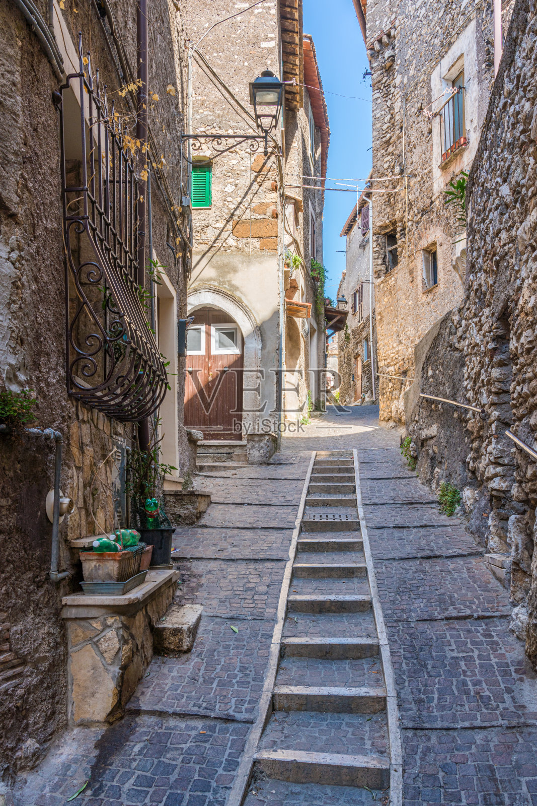 风景优美的蒙特塞利奥，意大利拉齐奥罗马省美丽的小镇。照片摄影图片