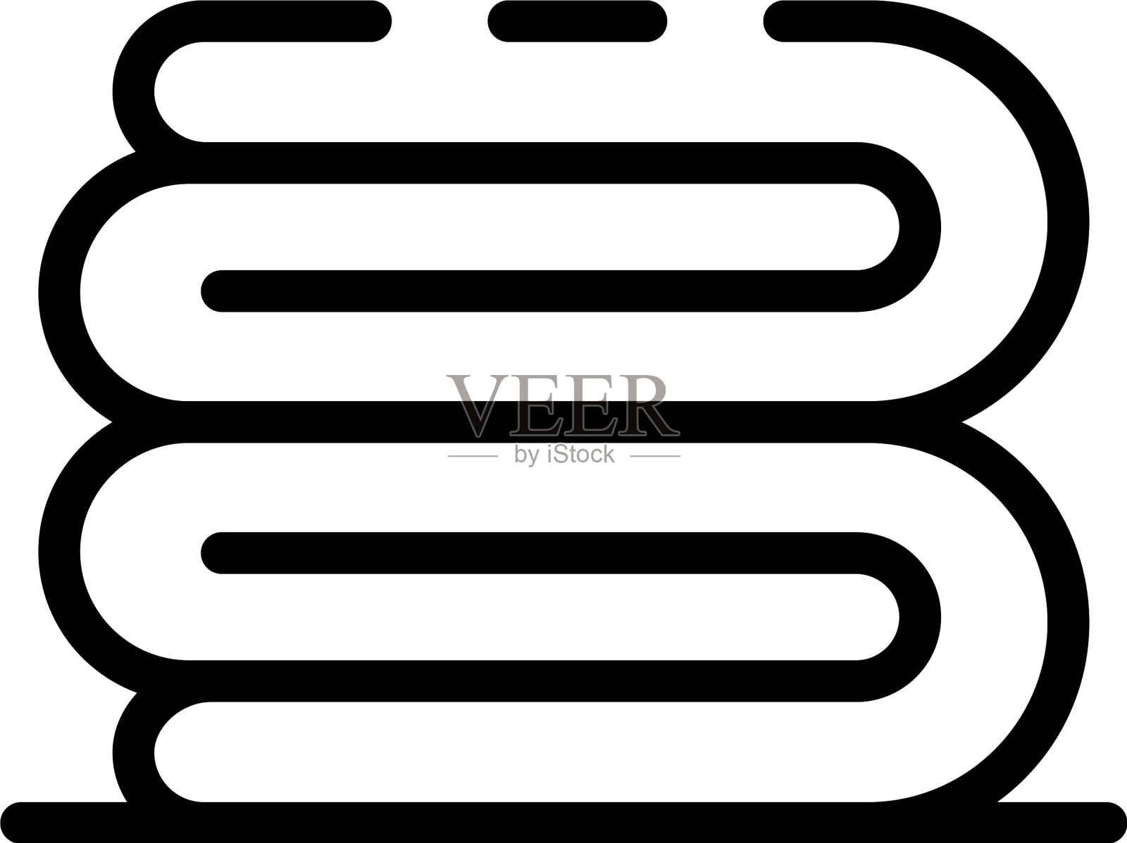毛巾堆叠图标轮廓风格插画图片素材