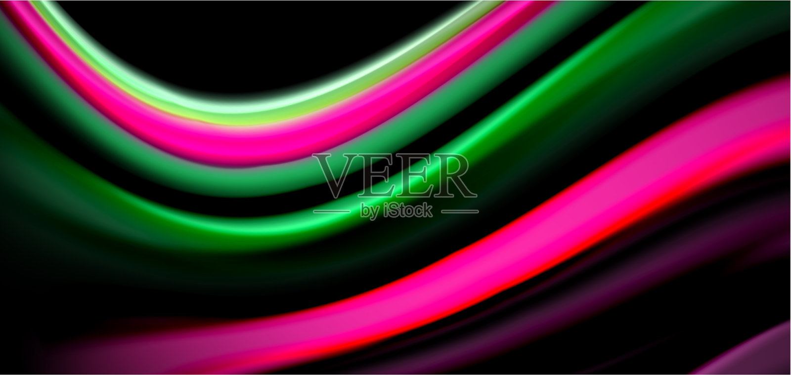 抽象丝绸流畅的线条上有黑色的多色插画图片素材