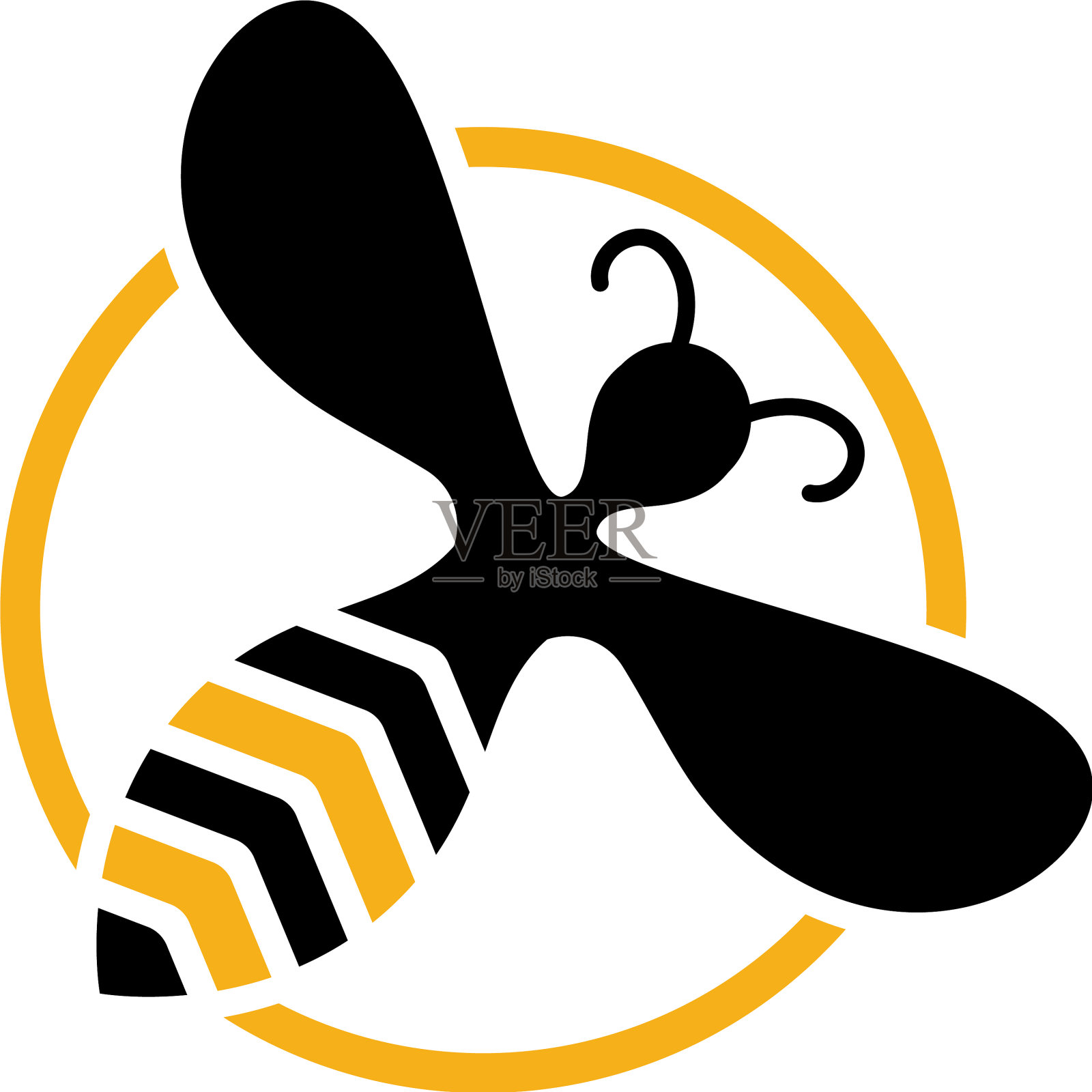 天然蜜蜂蜂蜜标志图标素材