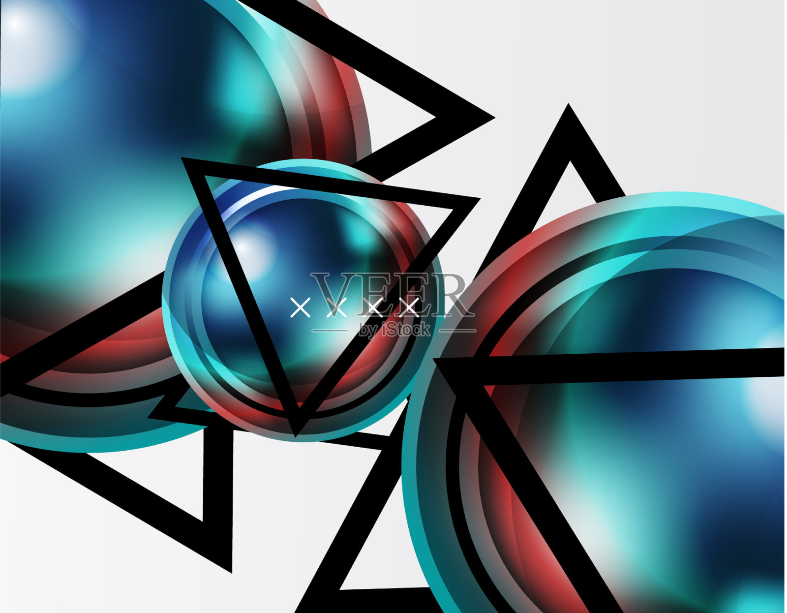 抽象背景-光泽玻璃气泡插画图片素材