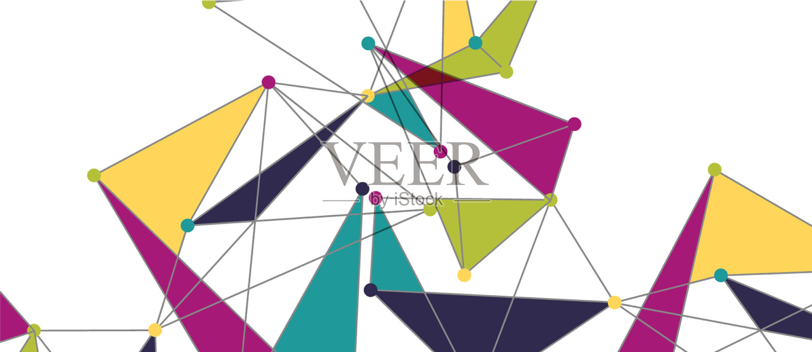 线点连接三角技术设计元素图片