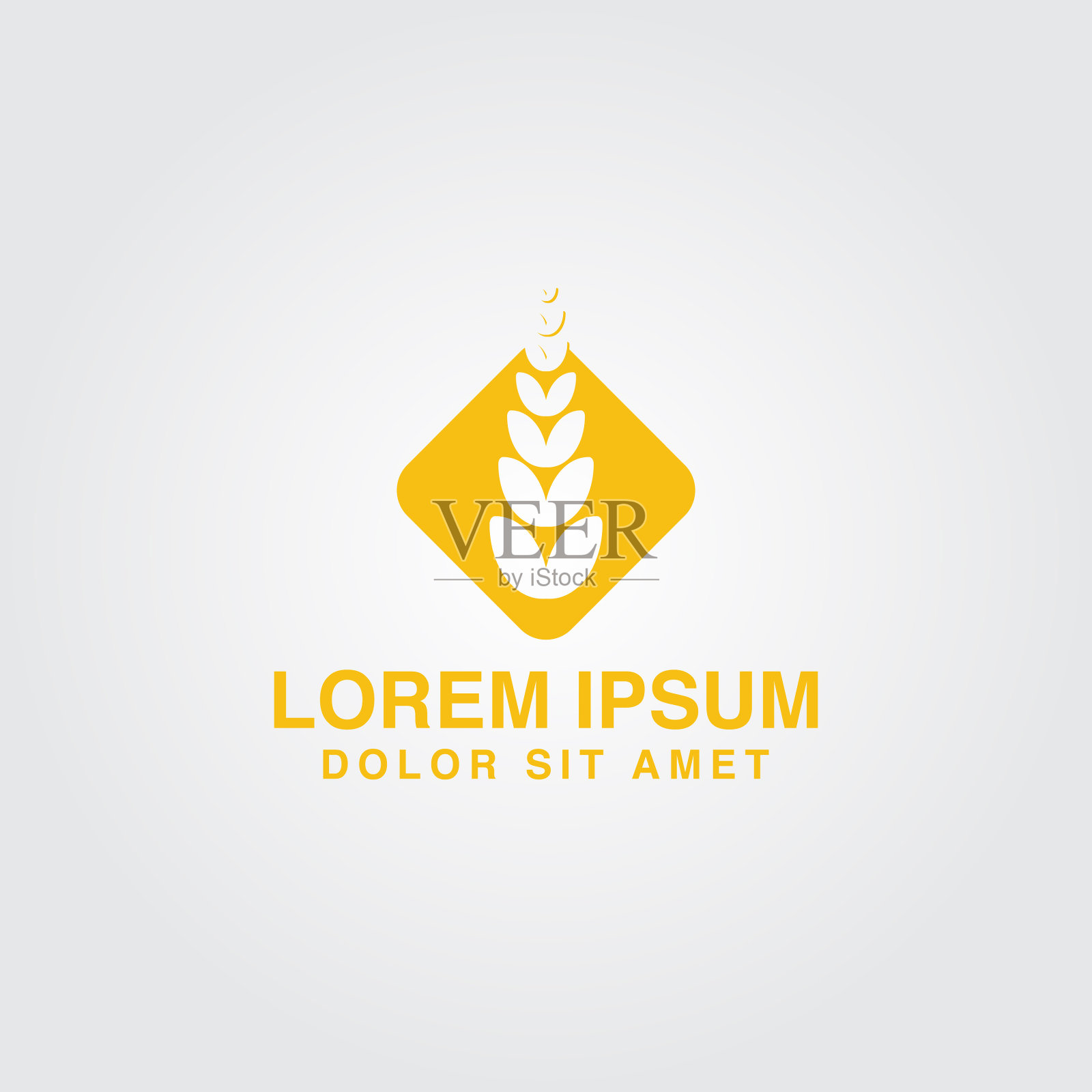 麦粒稻农业标志设计现代插画图片素材