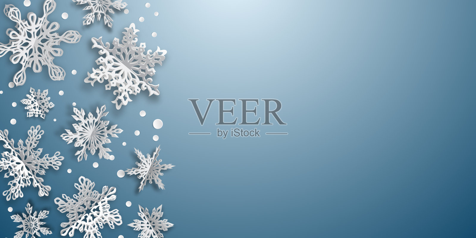 圣诞背景用卷纸雪花插画图片素材