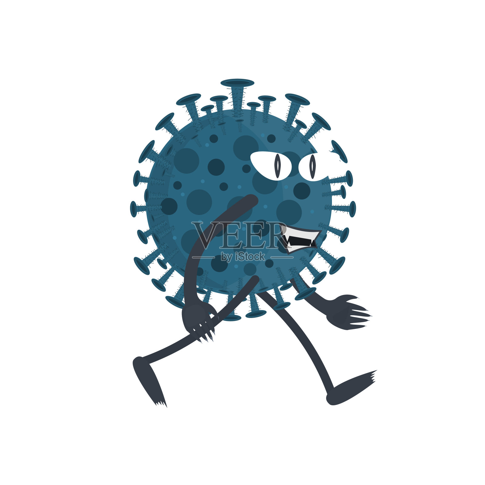 字符的病毒。冠状病毒插画图片素材