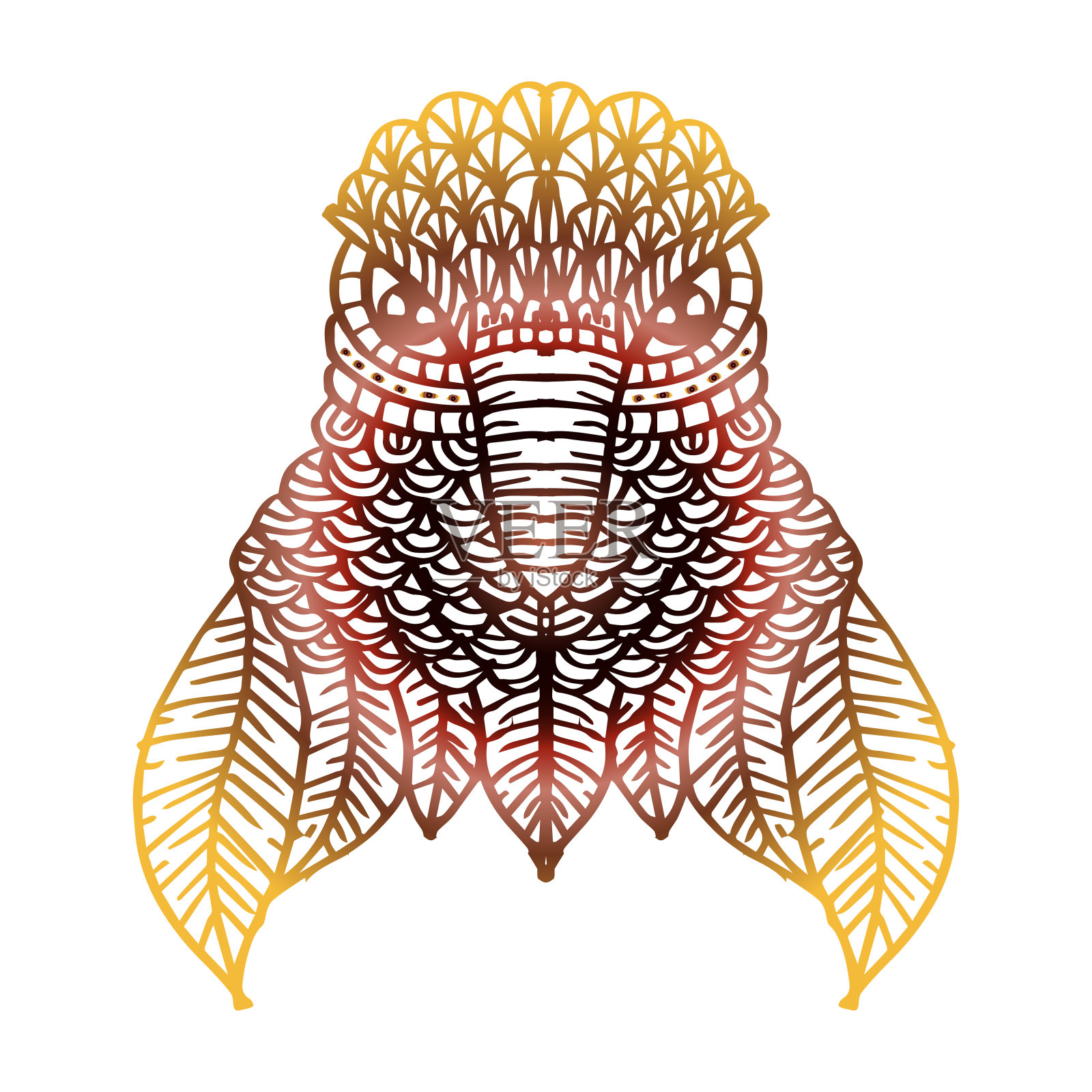 Zentangle风格的鹰头。插画图片素材