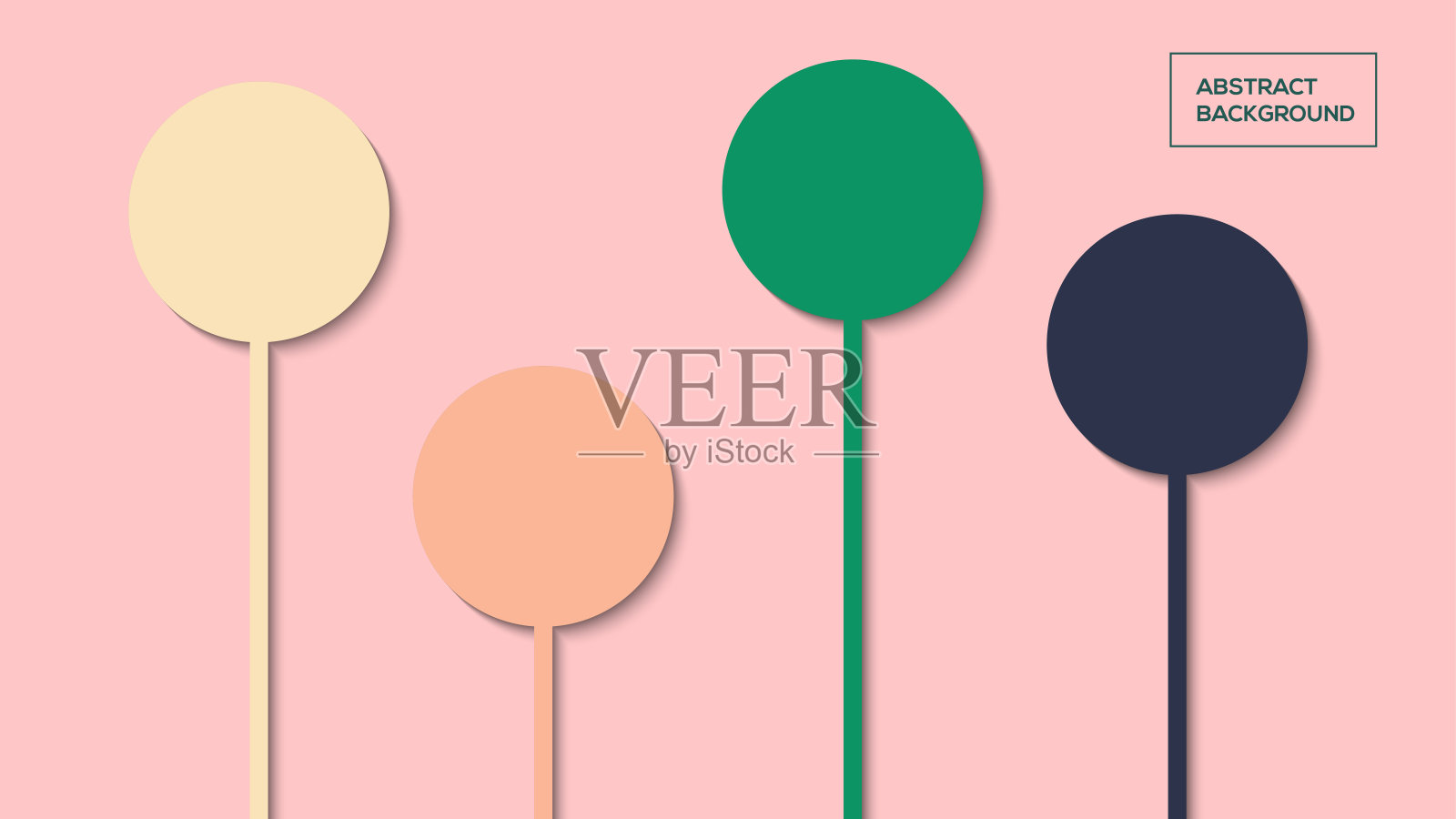 粉彩圆纸切割抽象背景矢量插图最适合背景，海报和墙纸插画图片素材