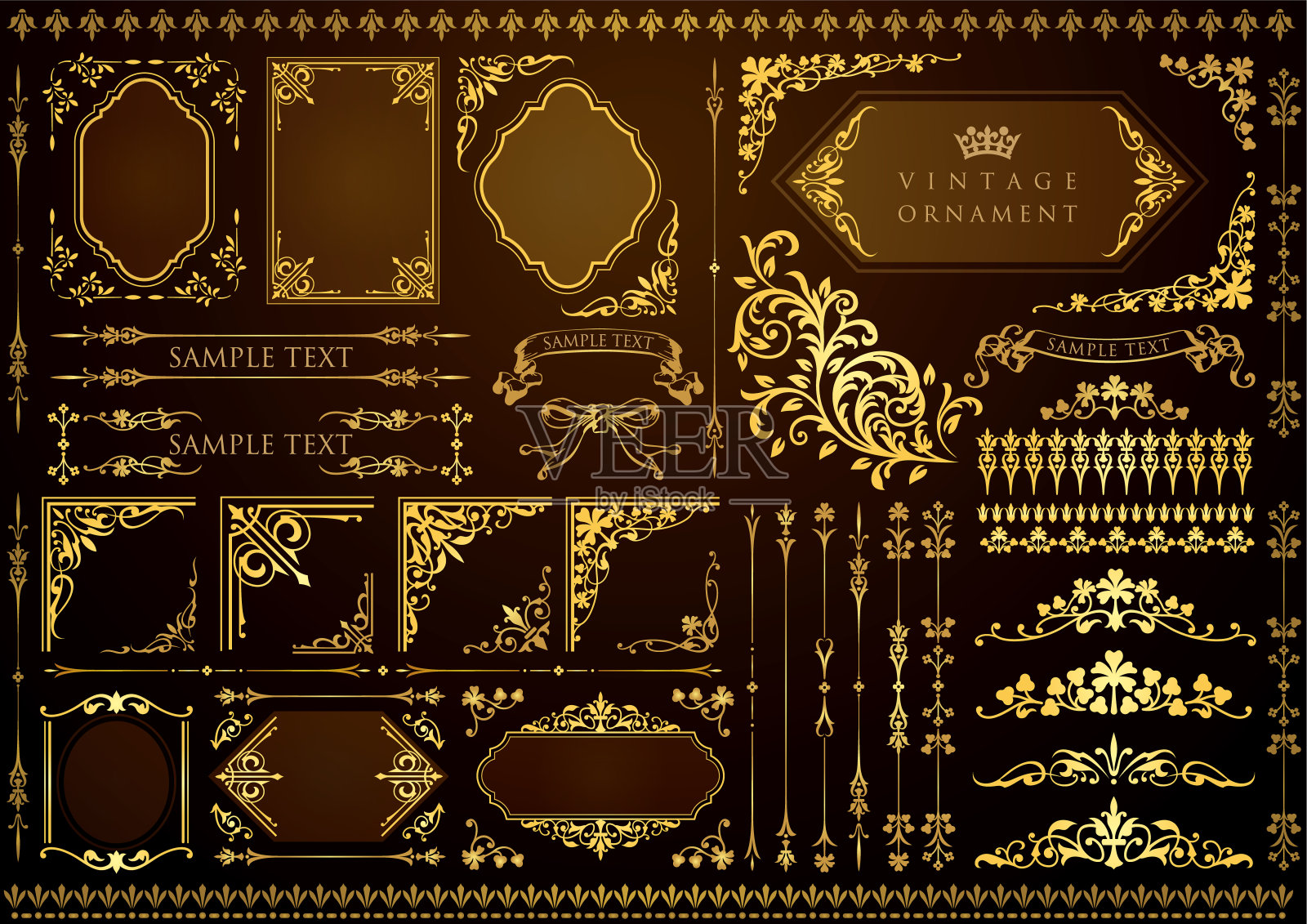 复古饰品集插画图片素材