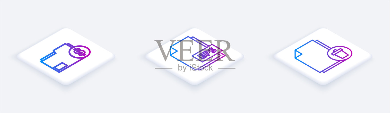 设置财务文件文件夹eps等距线图标素材