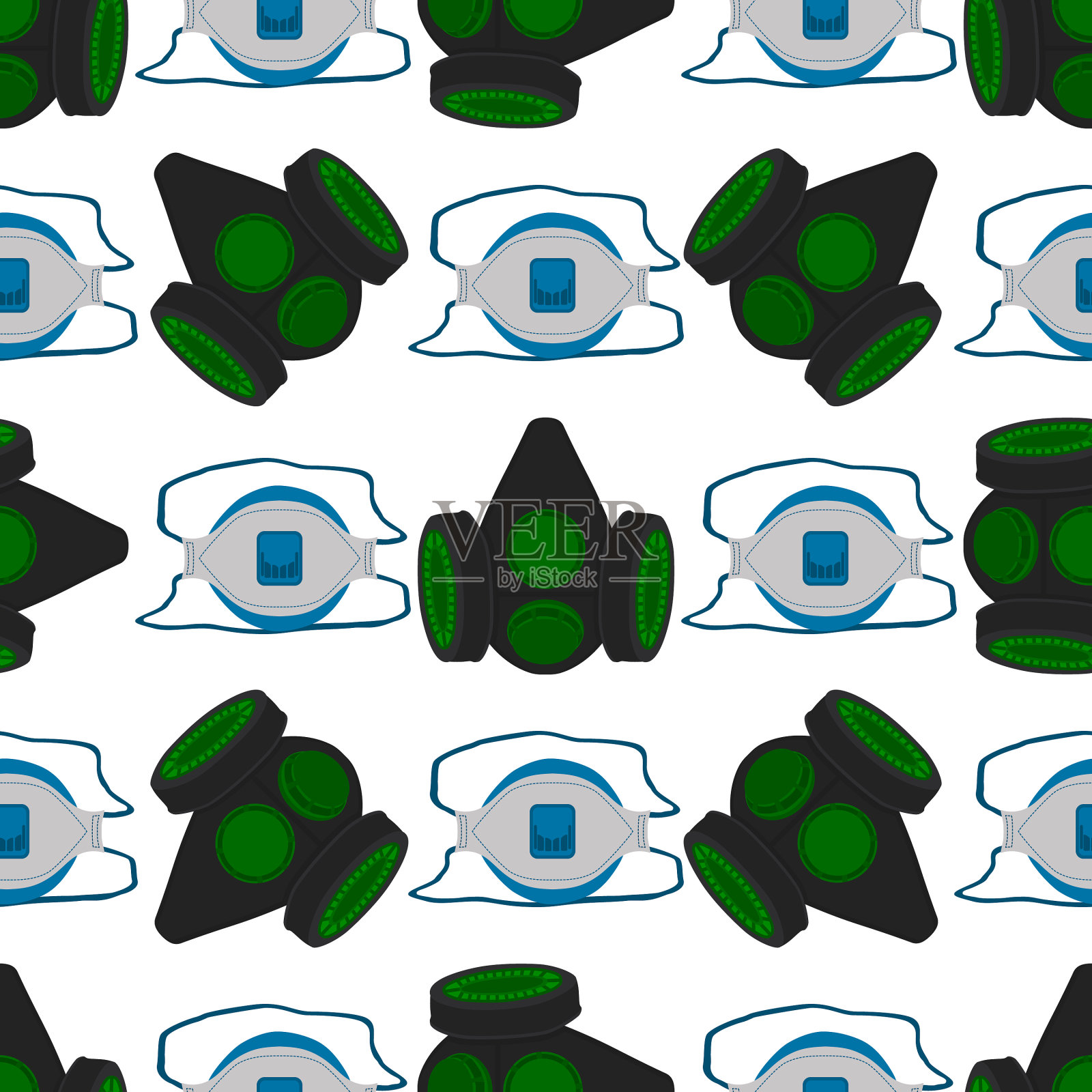 无缝防护口罩插画图片素材