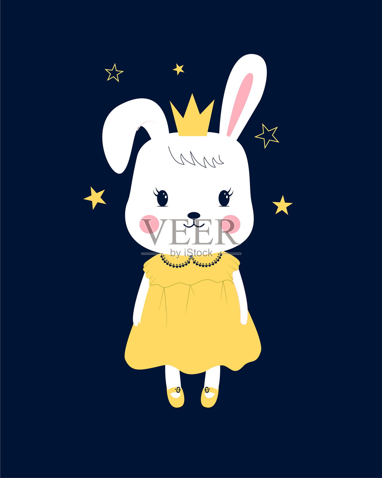 手画兔子插画图片素材