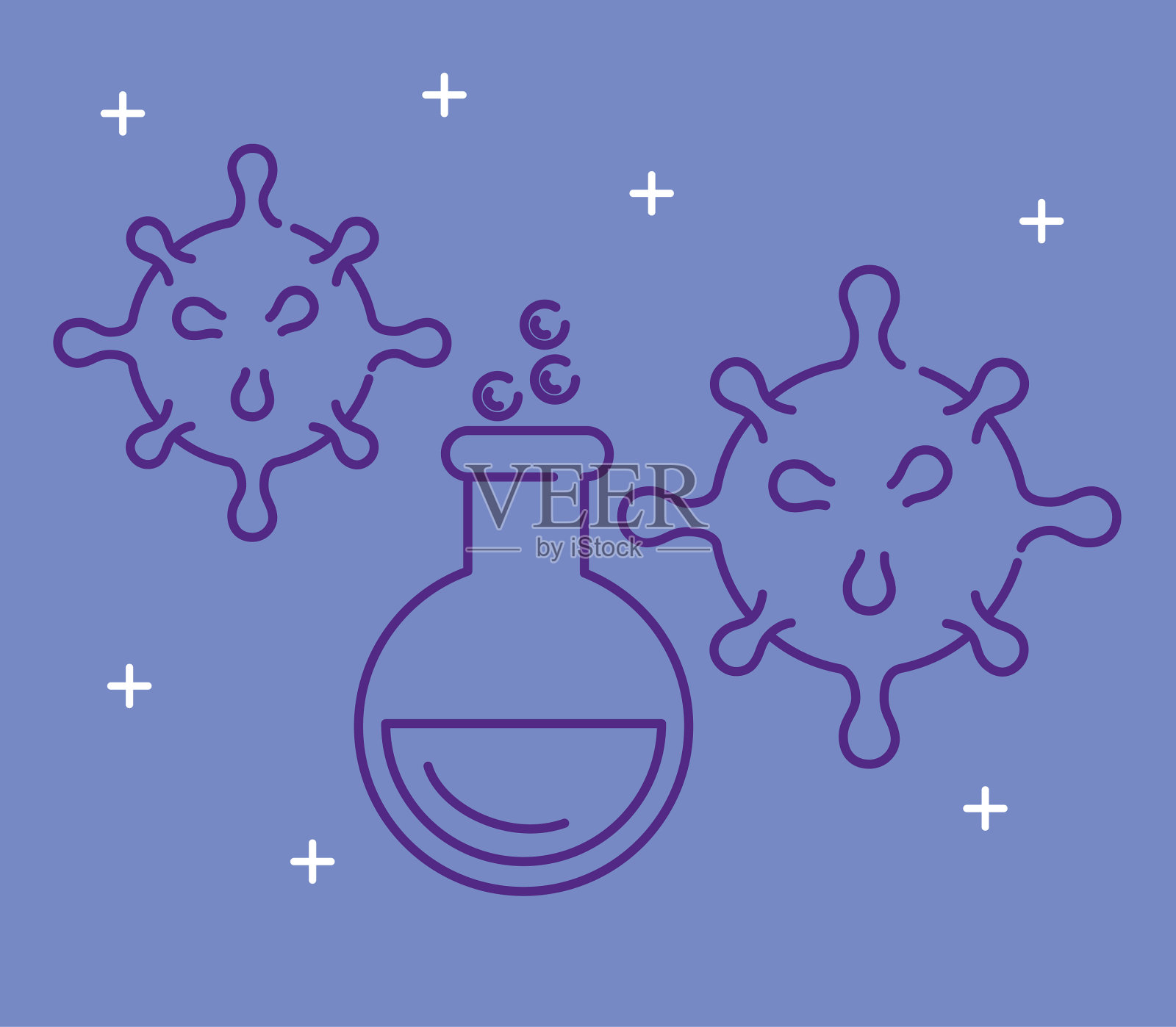 冠状病毒颗粒试管试验19插画图片素材