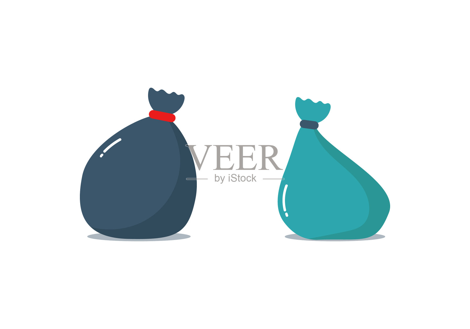 颜色的垃圾桶插画图片素材