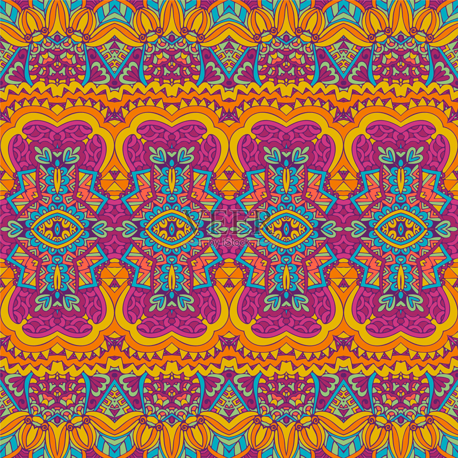 抽象节日多彩的垃圾摇滚民族部落插画图片素材