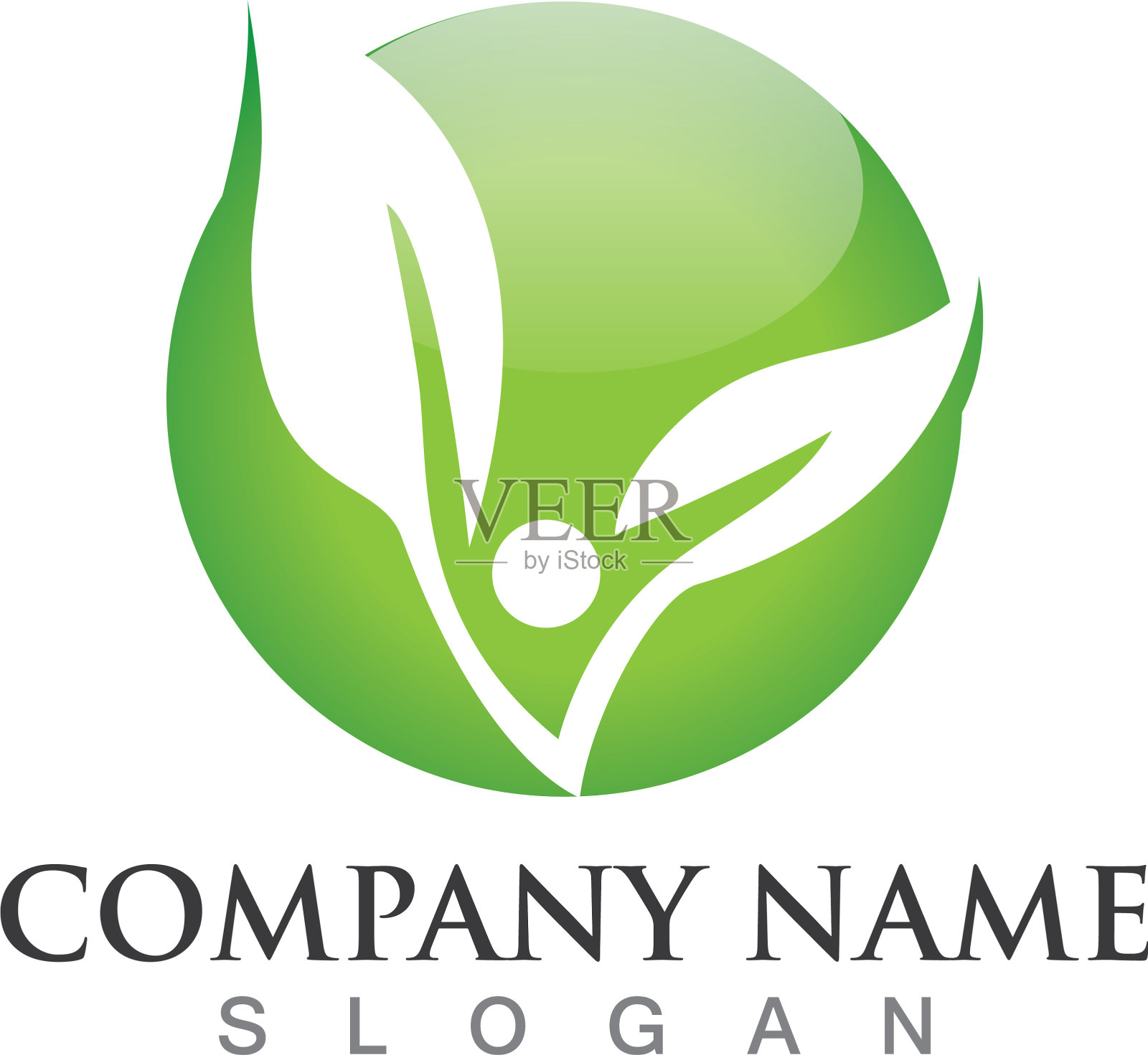 叶绿色自然标志和符号模板插画图片素材