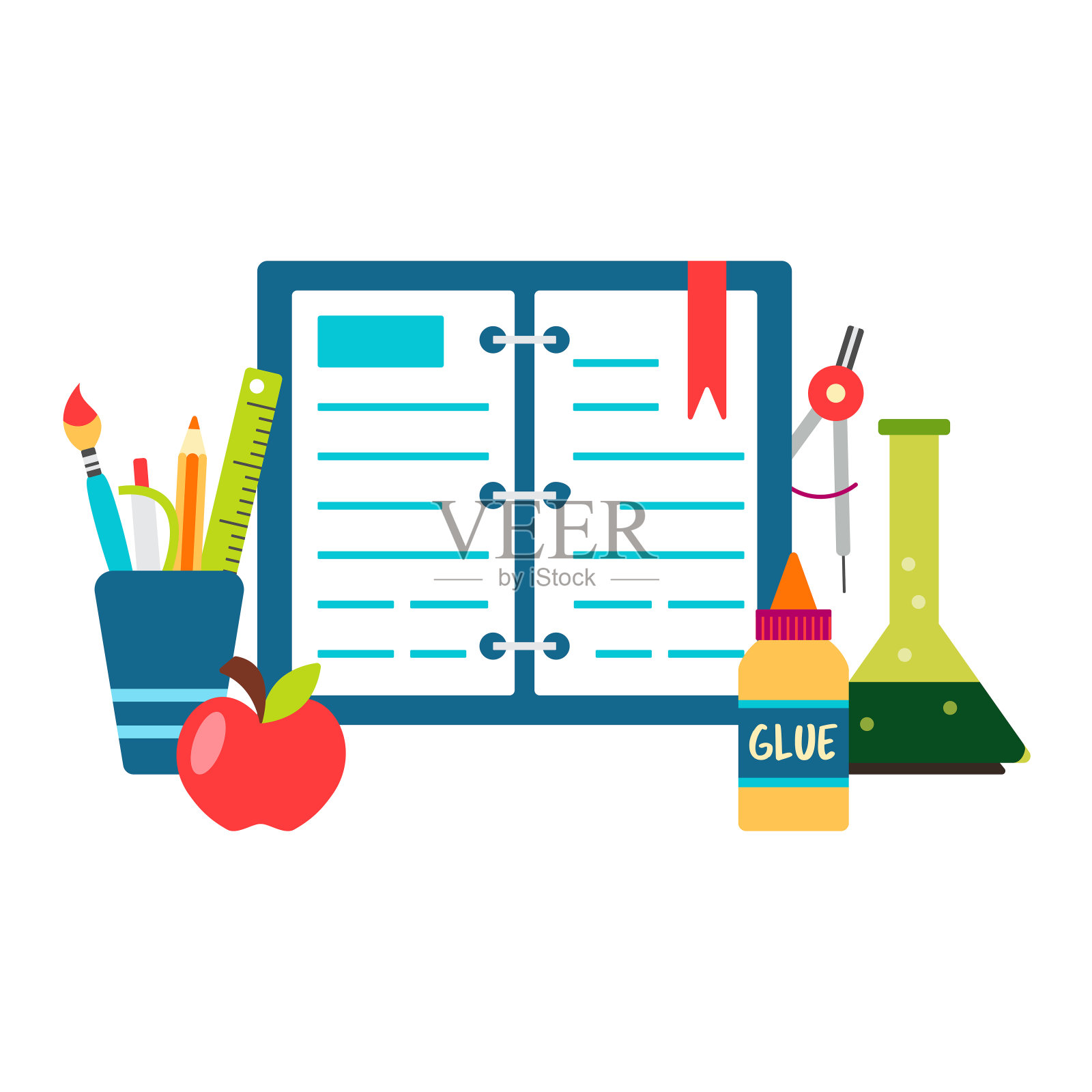 书回学校用品矢量插图插画图片素材