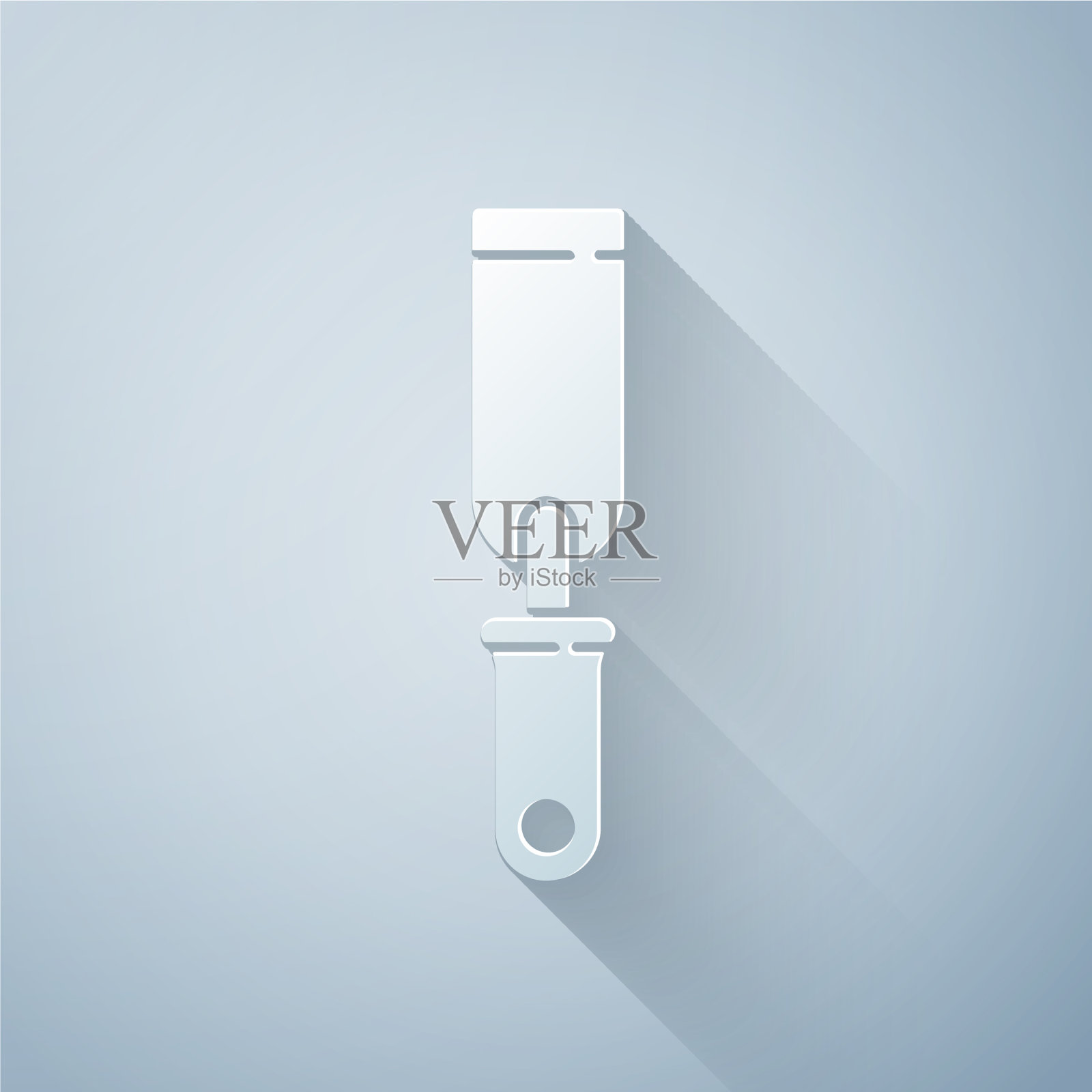 纸切割锉金属文件图标孤立在灰色插画图片素材