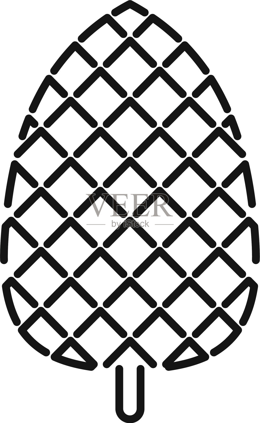 季节松果图标轮廓风格插画图片素材