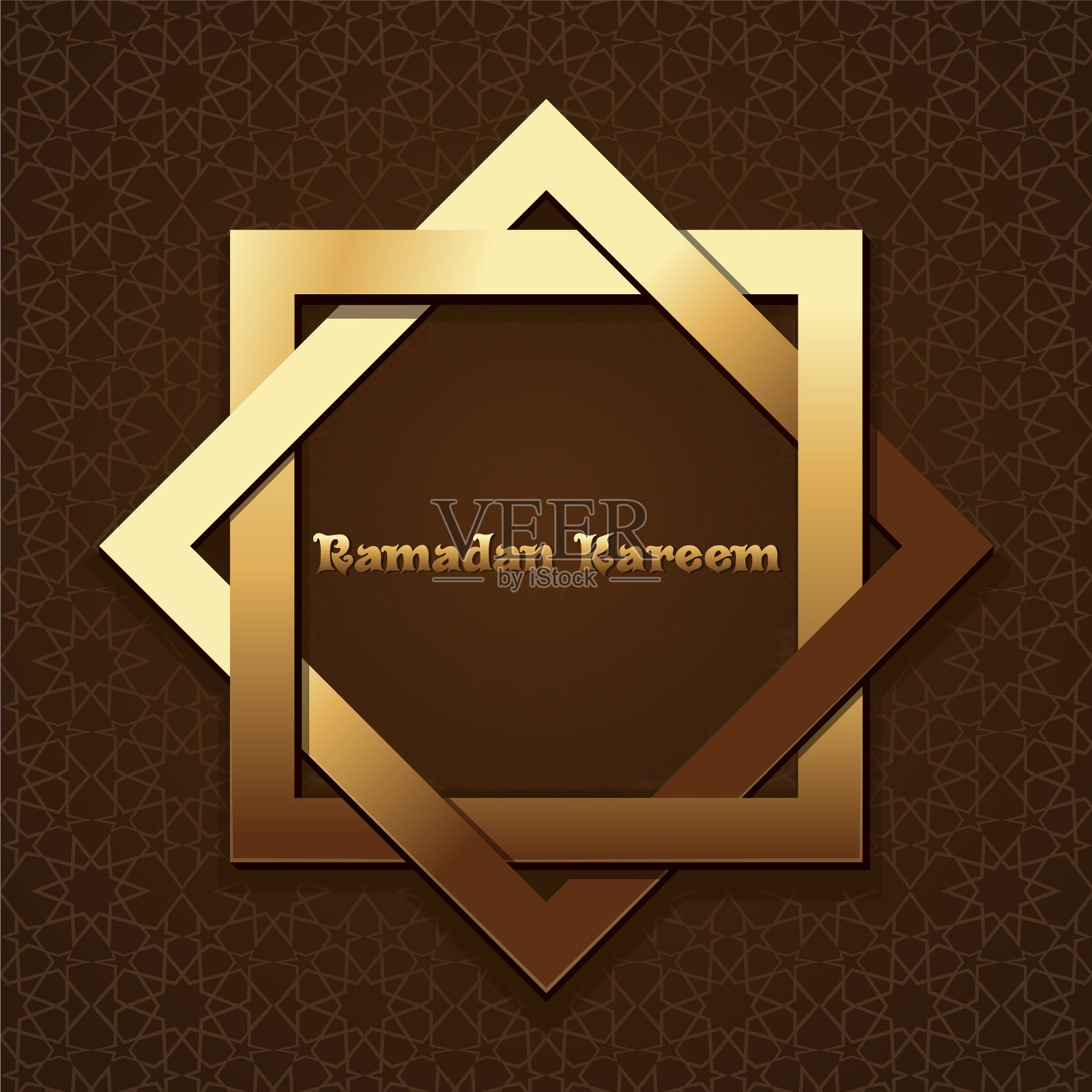 斋月卡里姆贺卡与阿拉伯模式插画图片素材