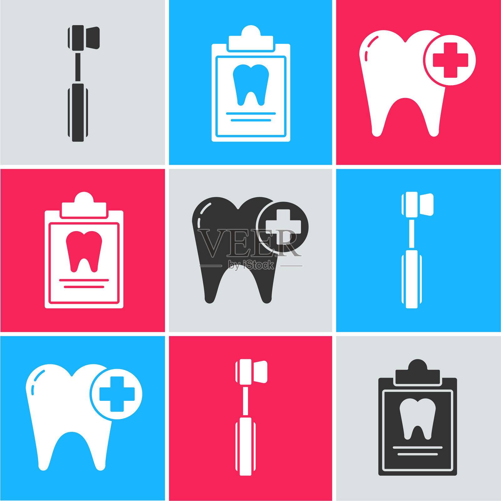 设置牙刷夹板与牙卡和图标素材