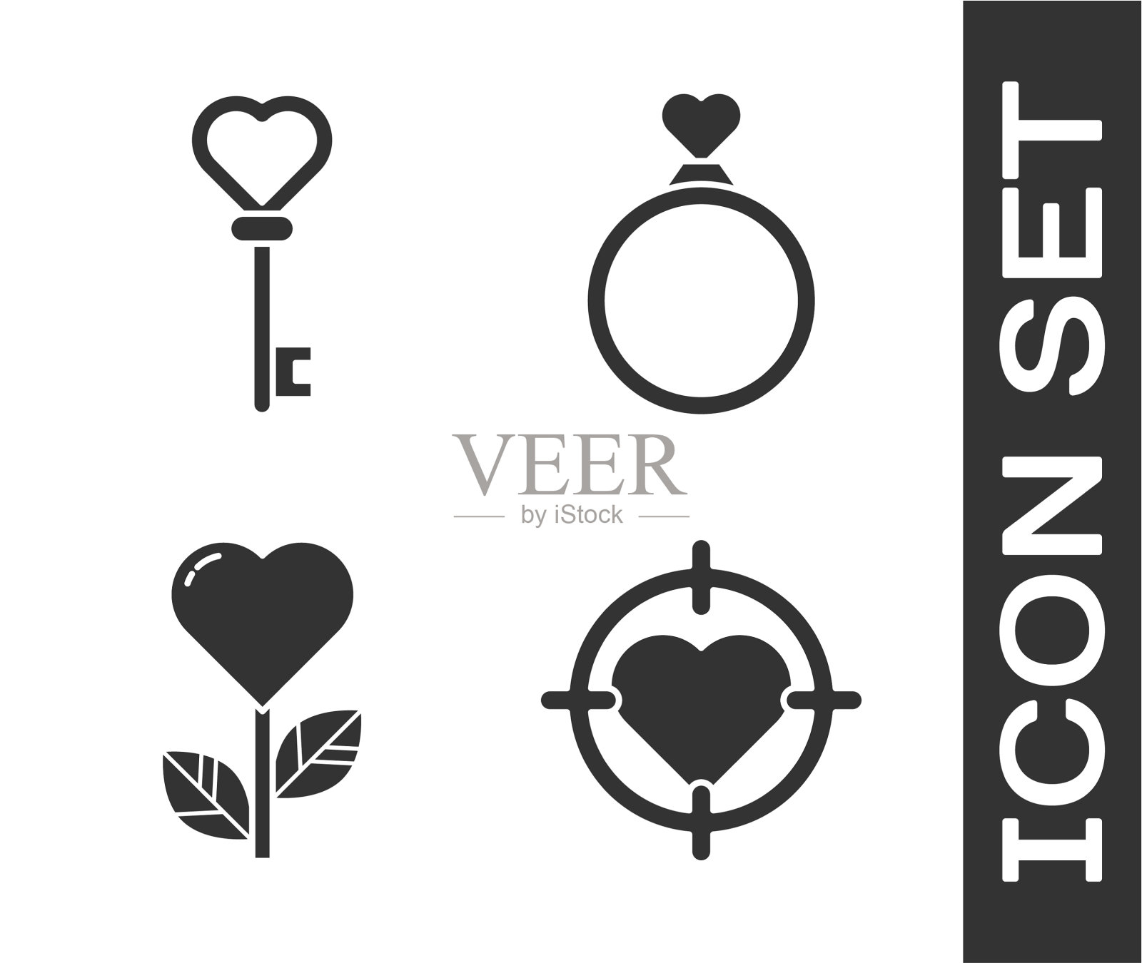 把心放在飞镖的中心，瞄准关键图标素材