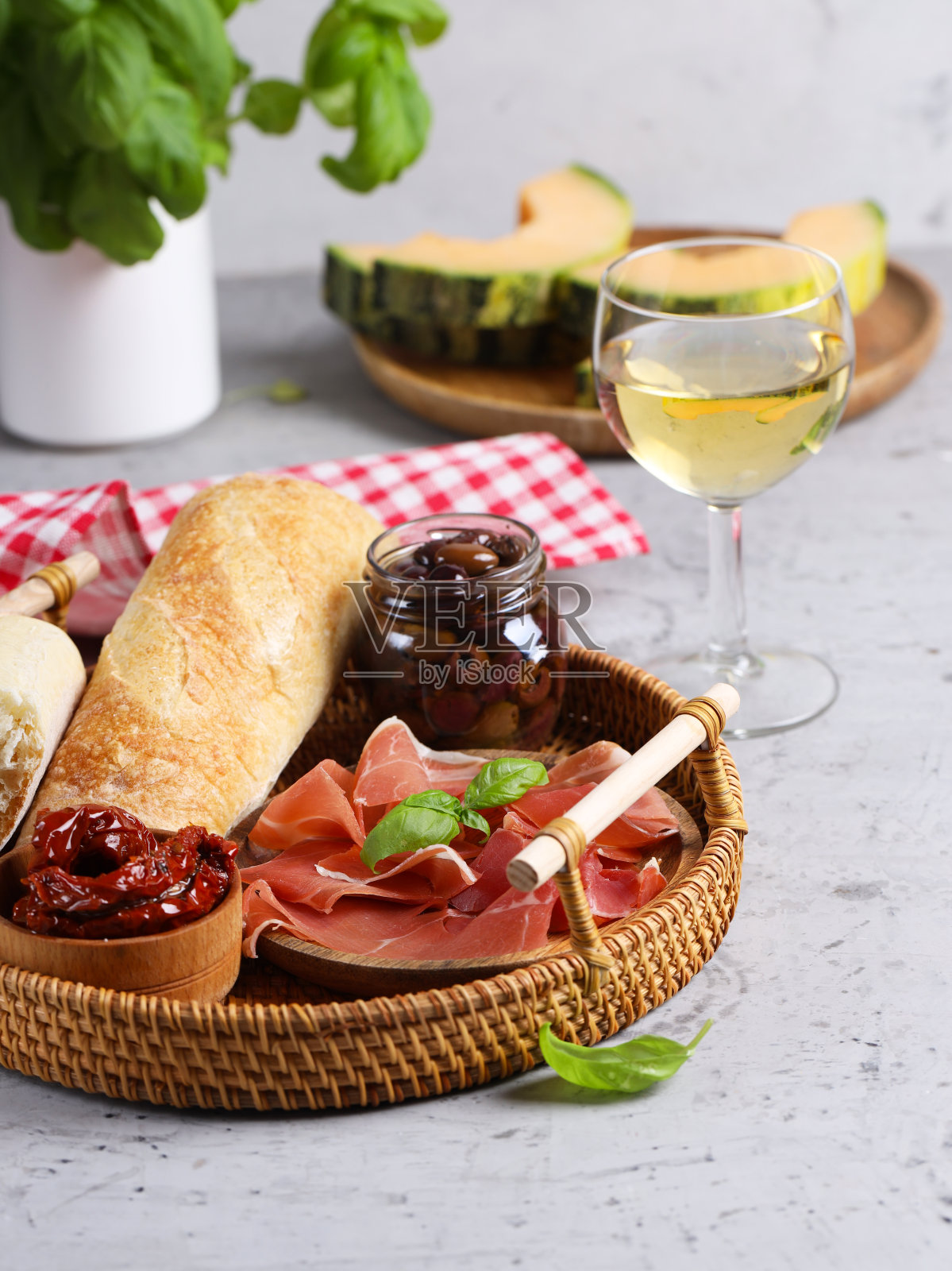 火腿开胃菜照片摄影图片