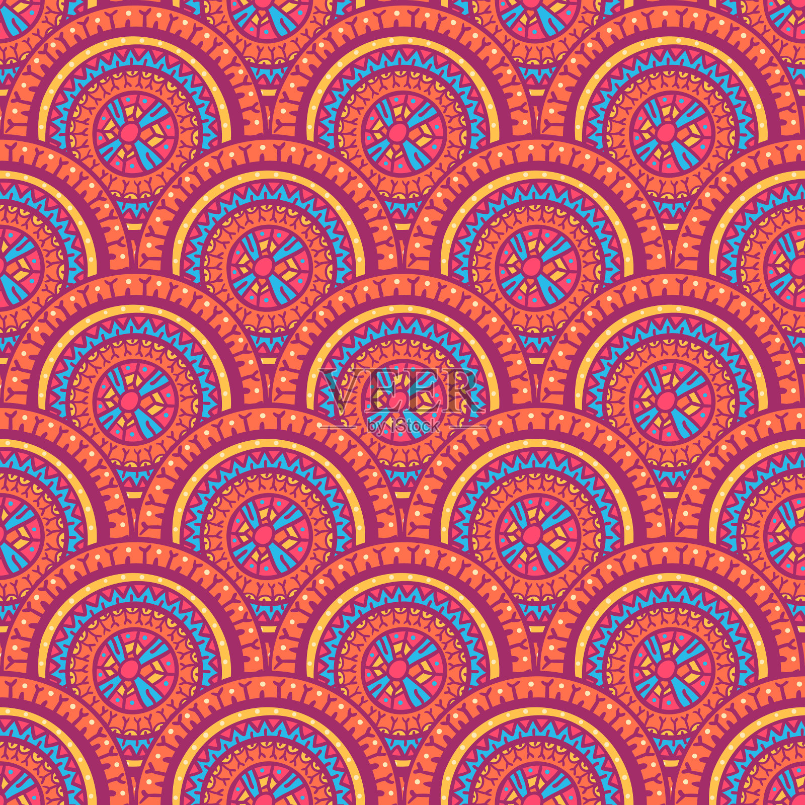 粉红色和紫色的圆形图案插画图片素材