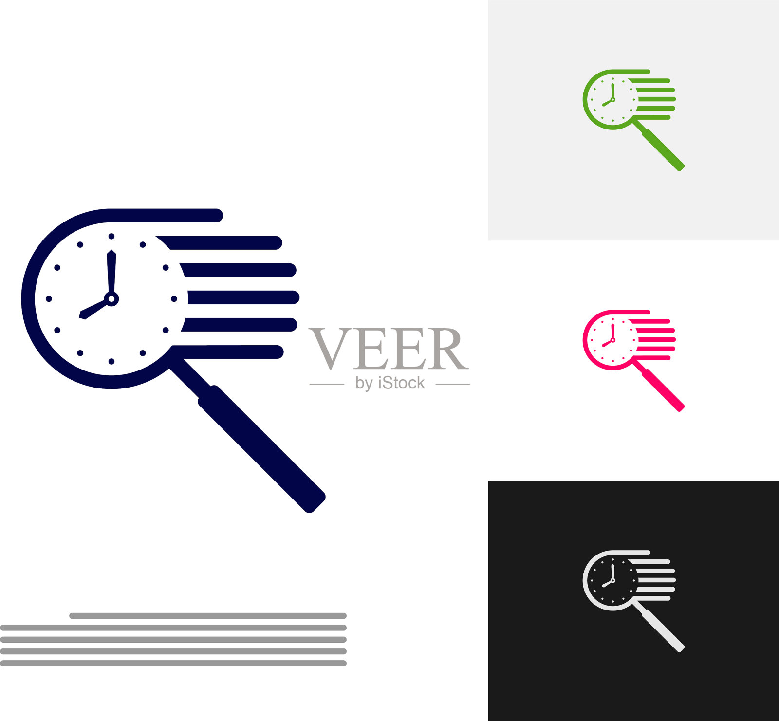 时钟搜索logo设计理念时间管理图标素材