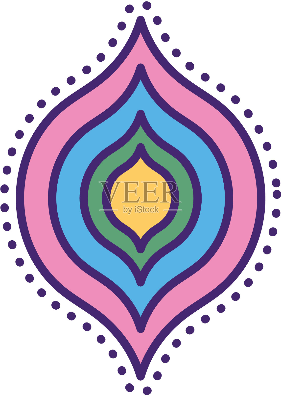 彩色曼荼罗叶子掉落羽毛图案设计元素图片