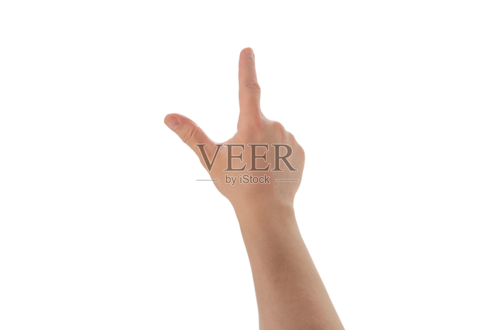 男人用手指着或触摸。照片摄影图片