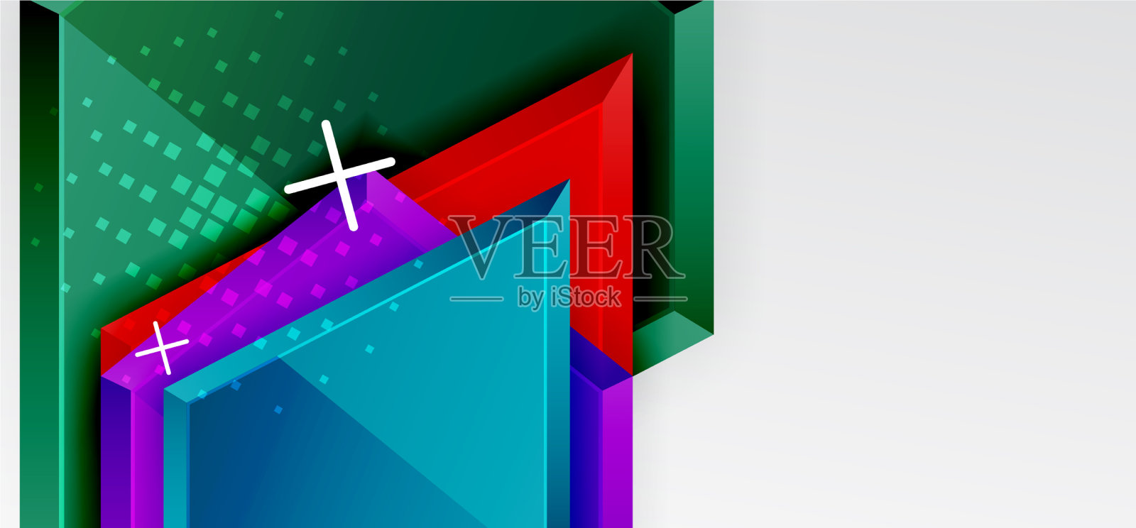 金属光泽闪亮的几何形状与3d效果插画图片素材