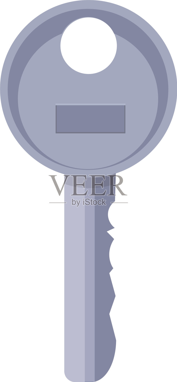 圆形金属复古门钥匙图标卡通风格设计元素图片