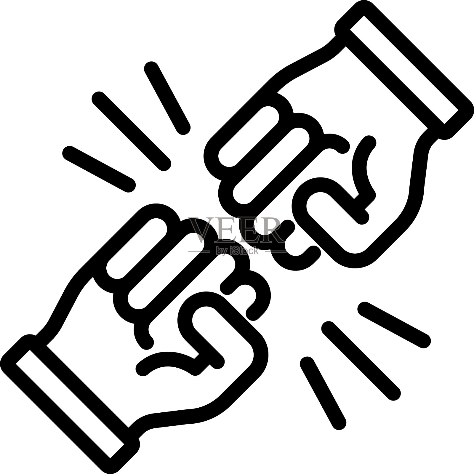 家庭没有种族主义图标轮廓风格插画图片素材