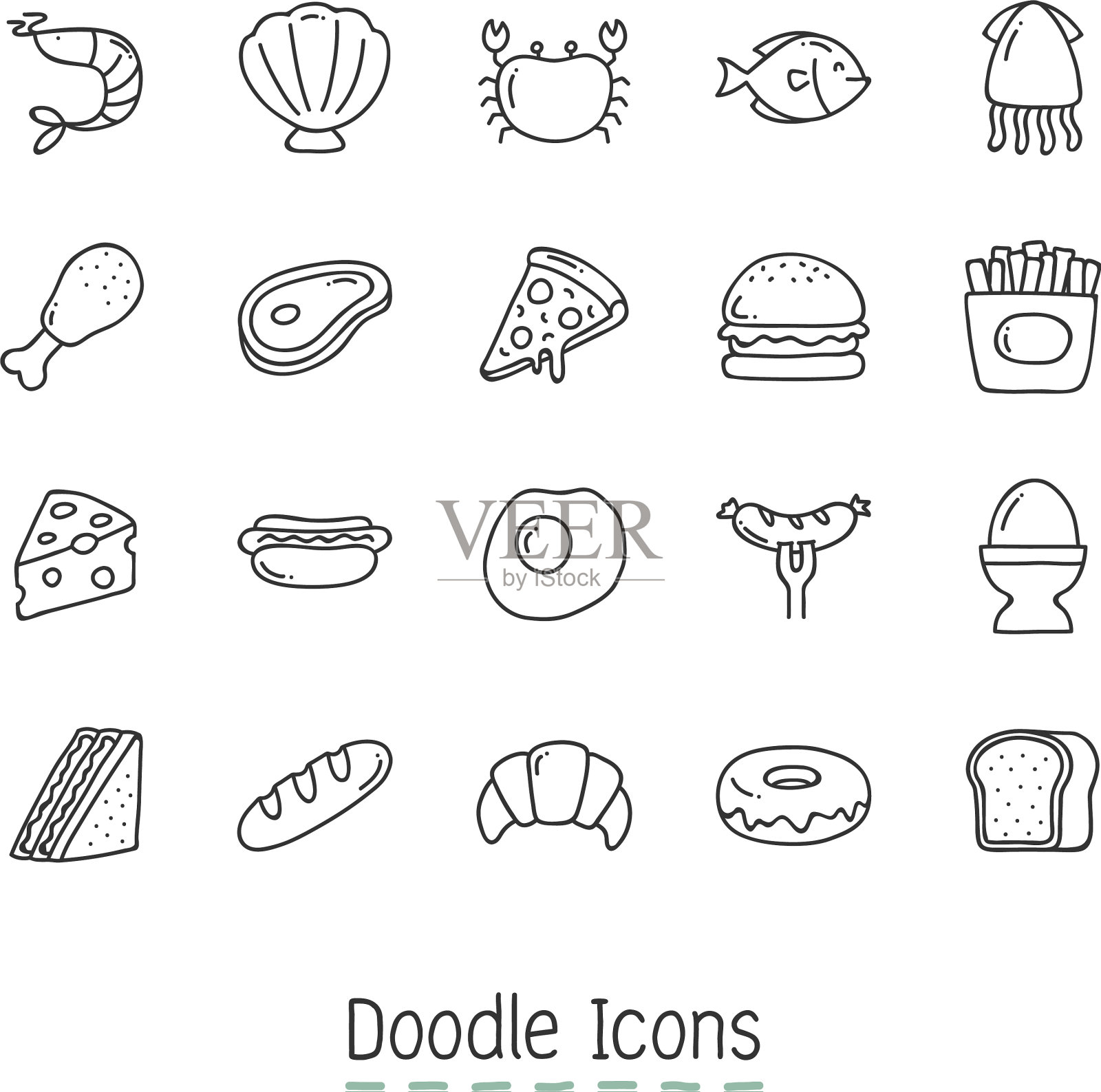 涂鸦食物图标图标素材