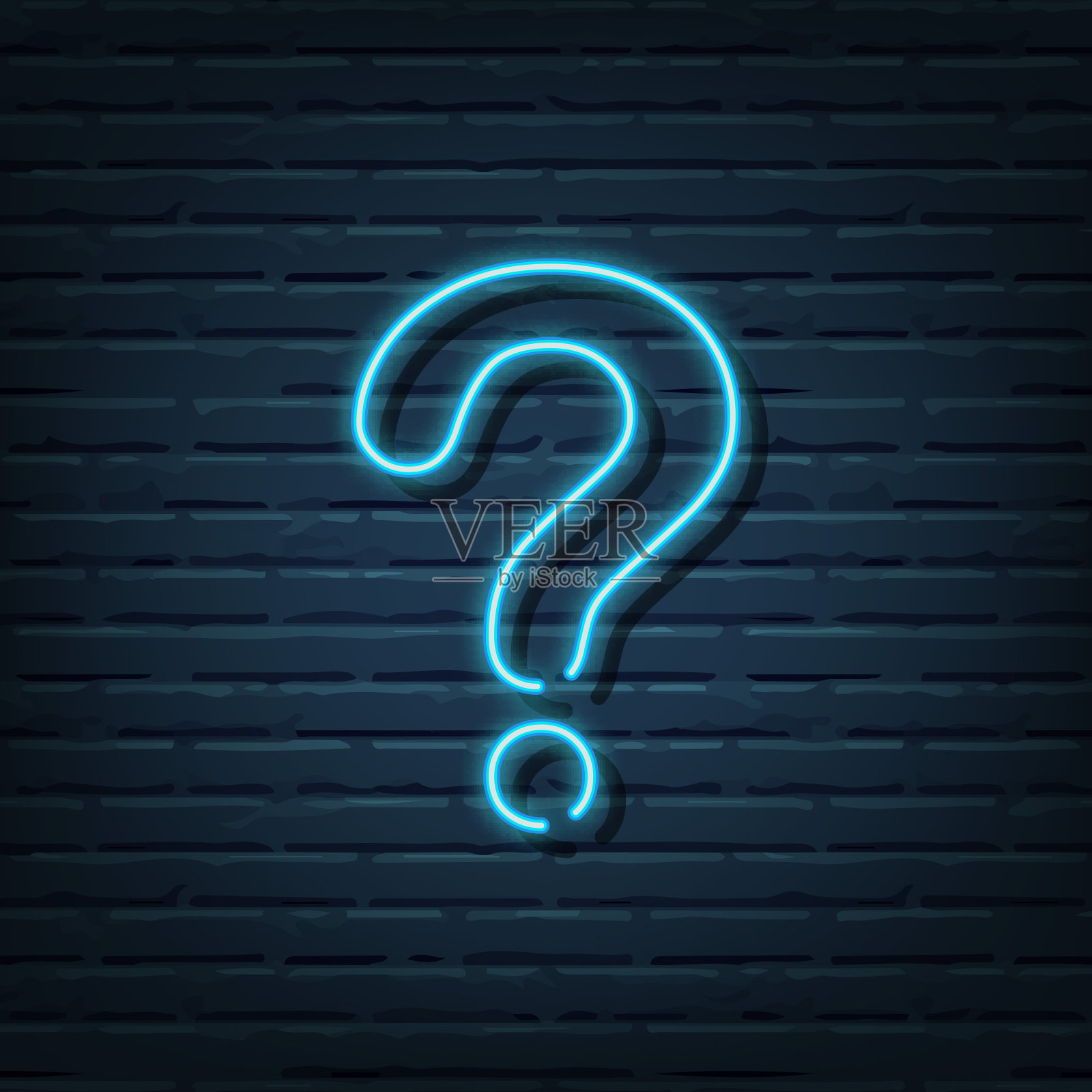 问号氖灯插画图片素材