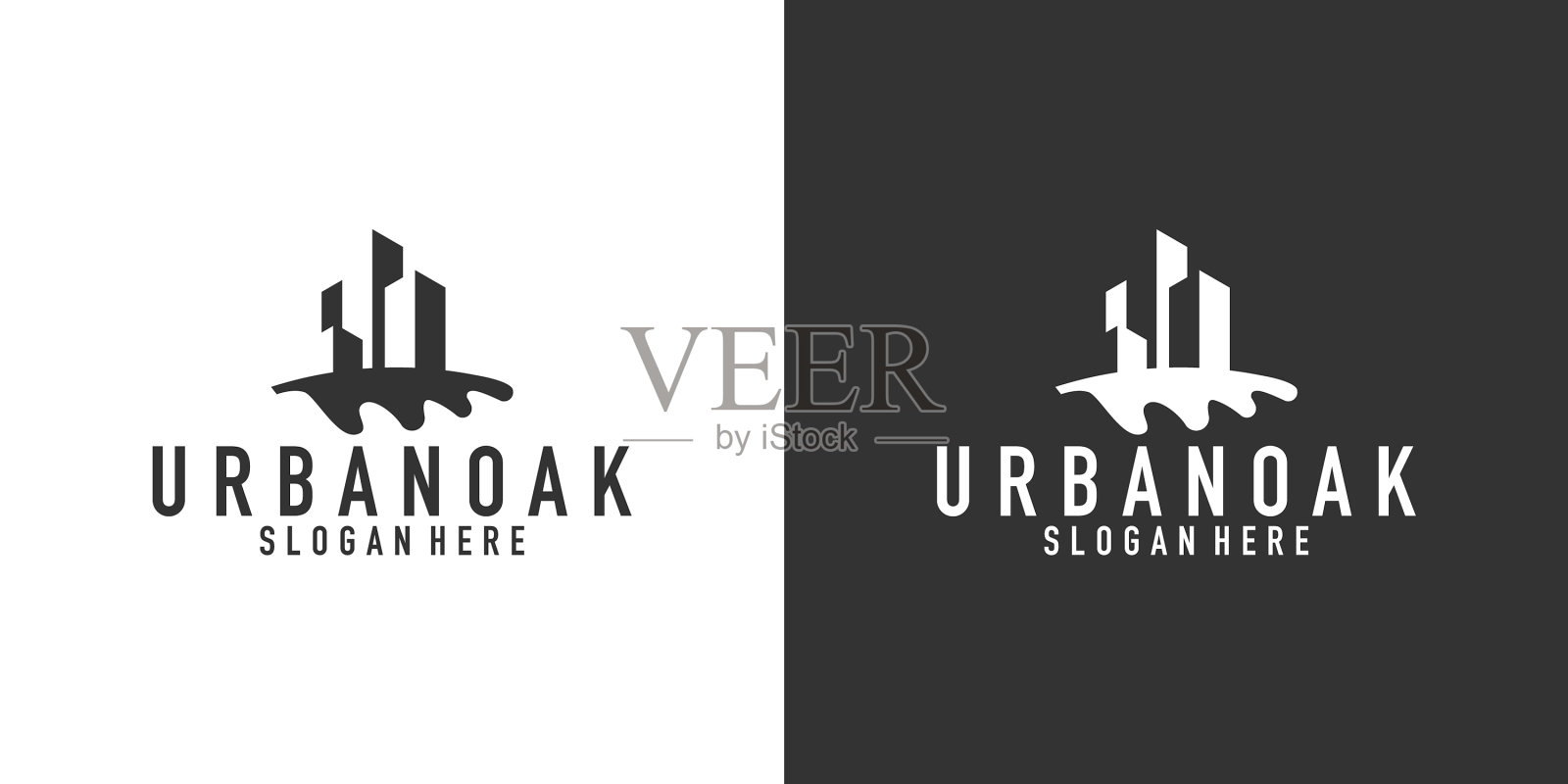 城市橡木标识设计模板插画图片素材