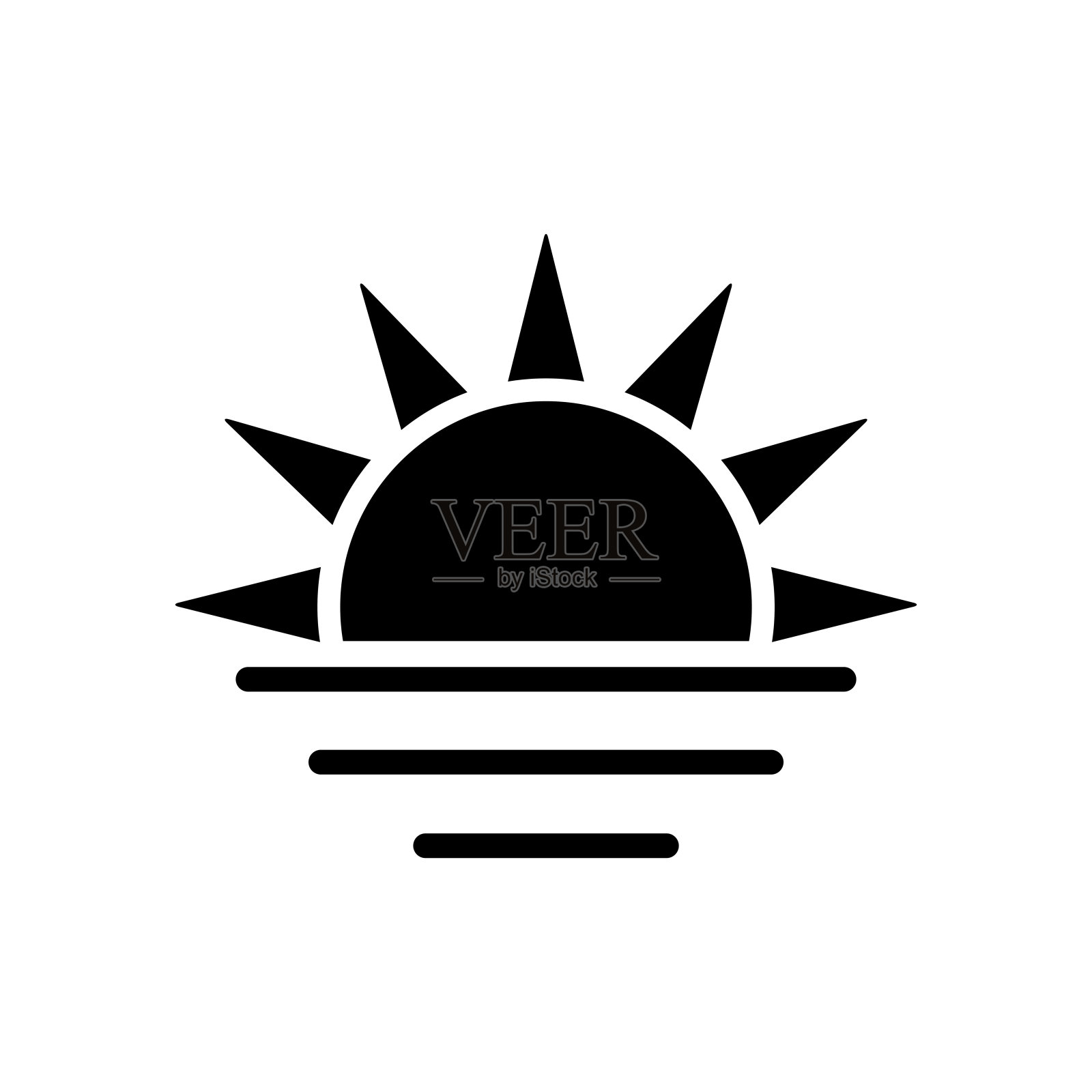 日出图标设计矢量模板插画图片素材