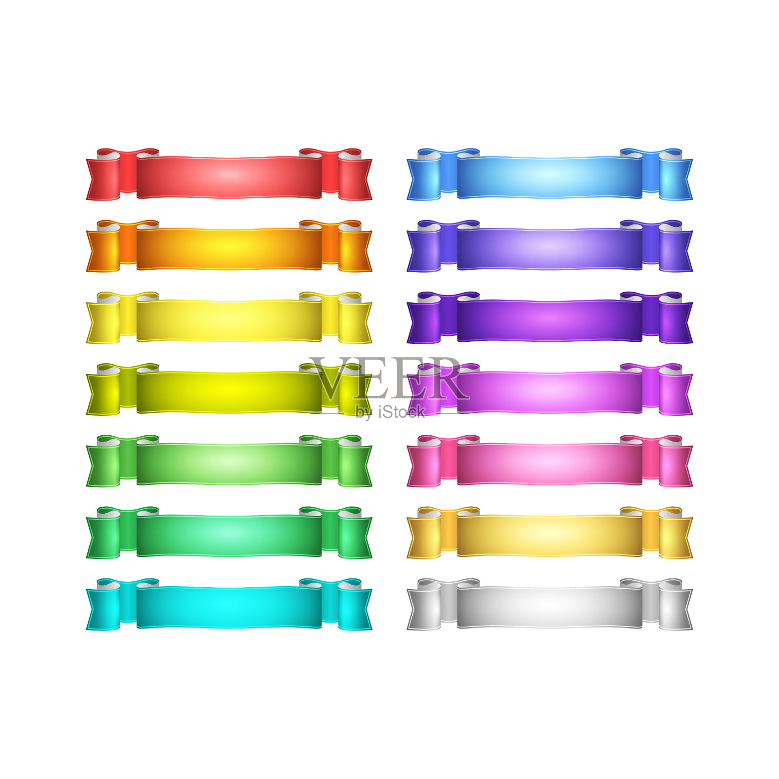 向量丝带集插画图片素材