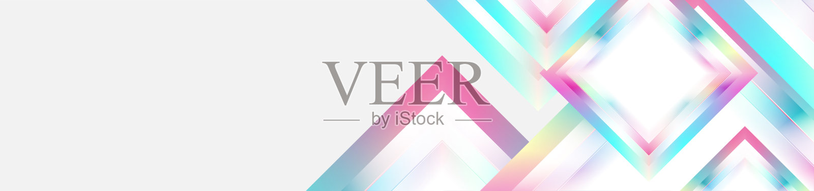 全息光滑几何抽象技术横幅插画图片素材