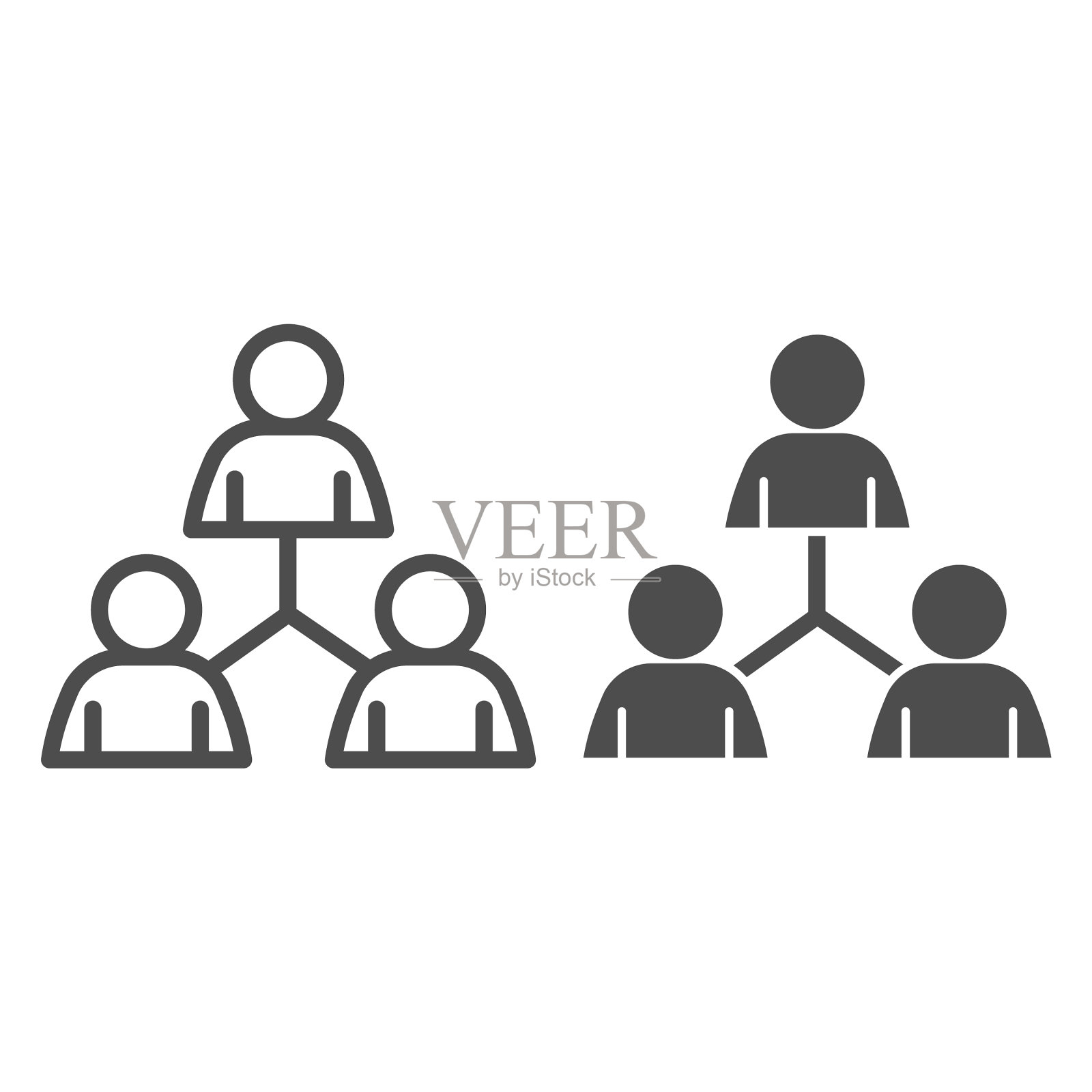 人社区网络线和立体图标图标素材