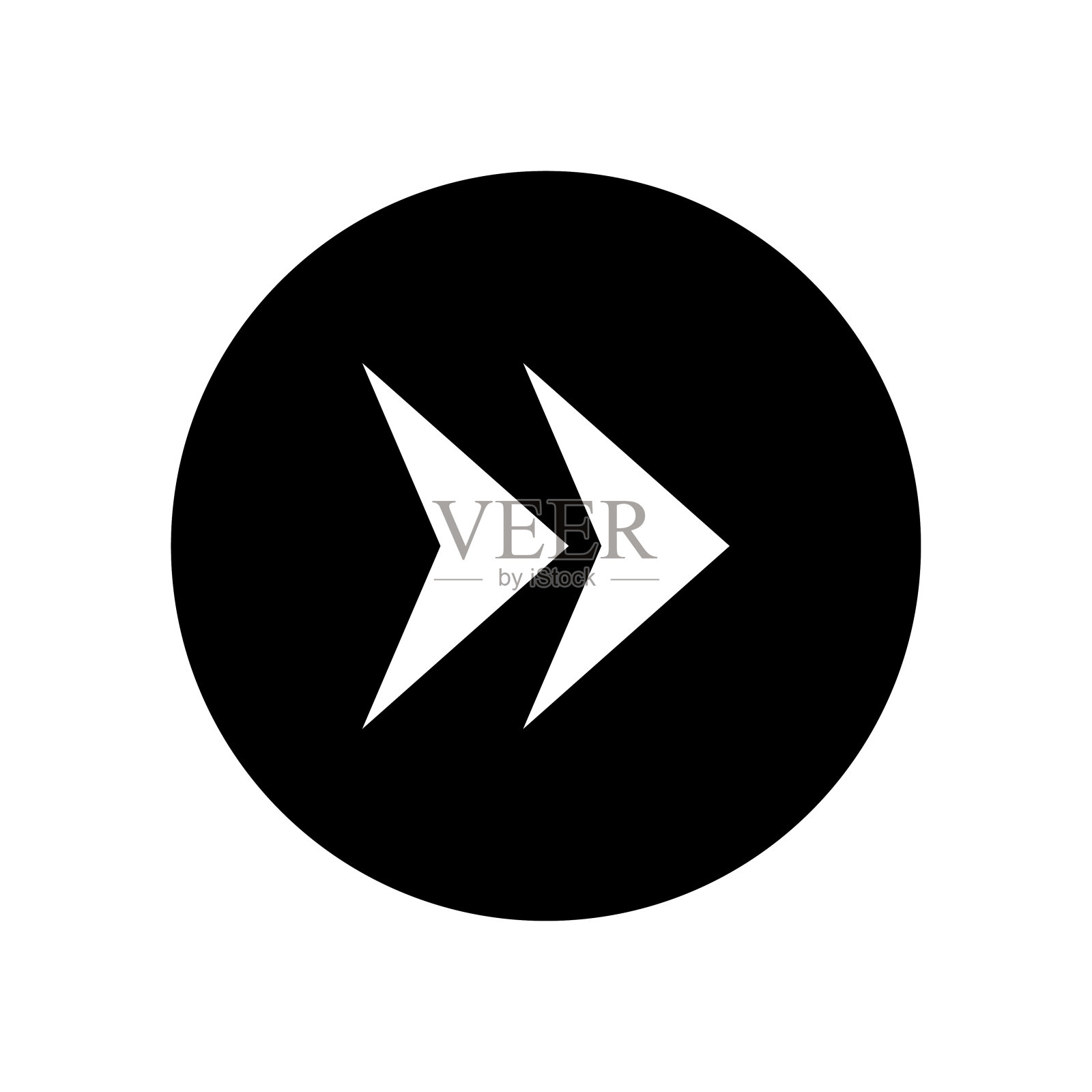 箭头大黑色图标。箭头图标。游标。现代简单箭头。矢量插图。插画图片素材