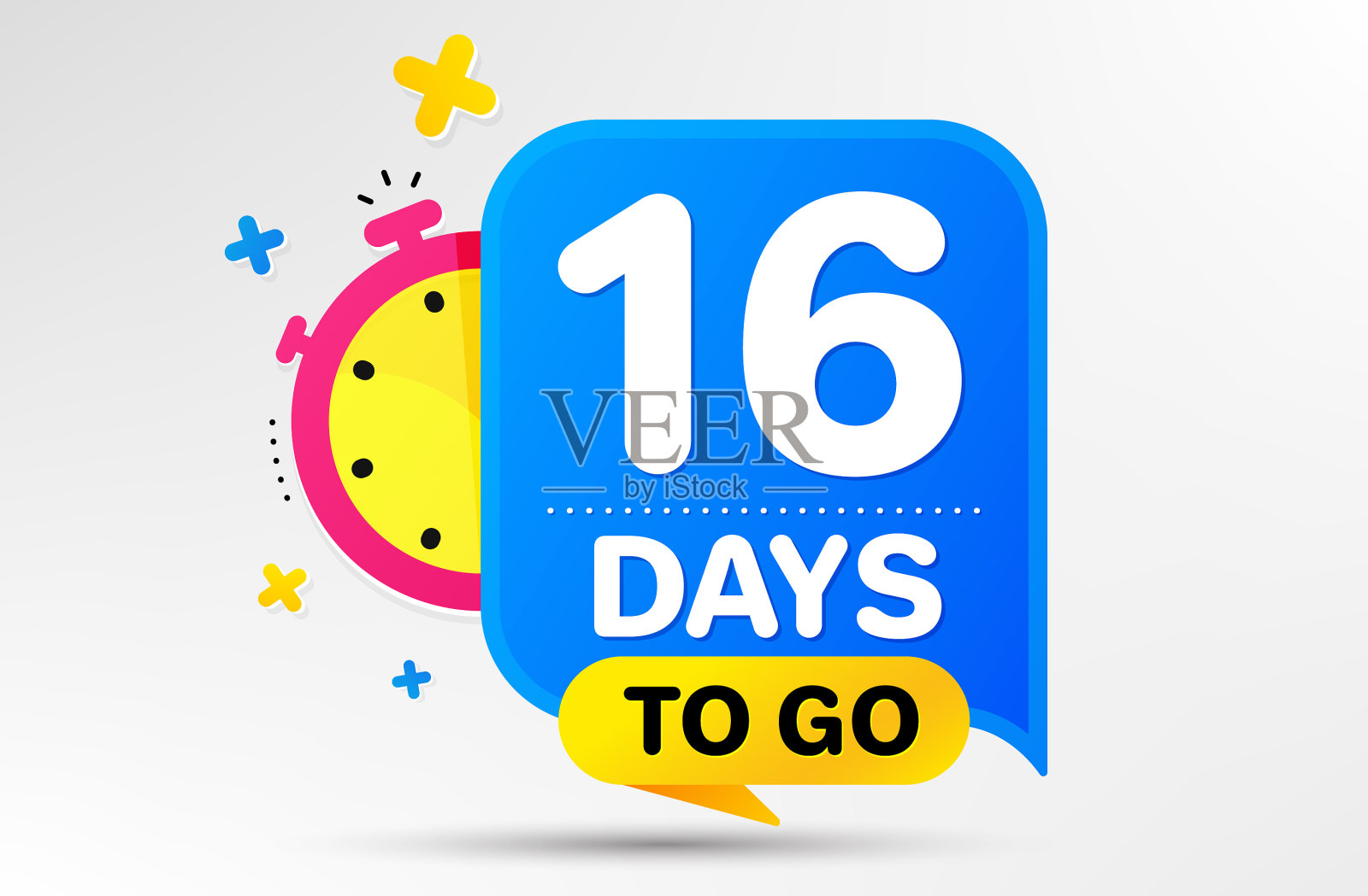 16天离开图标还有16天插画图片素材