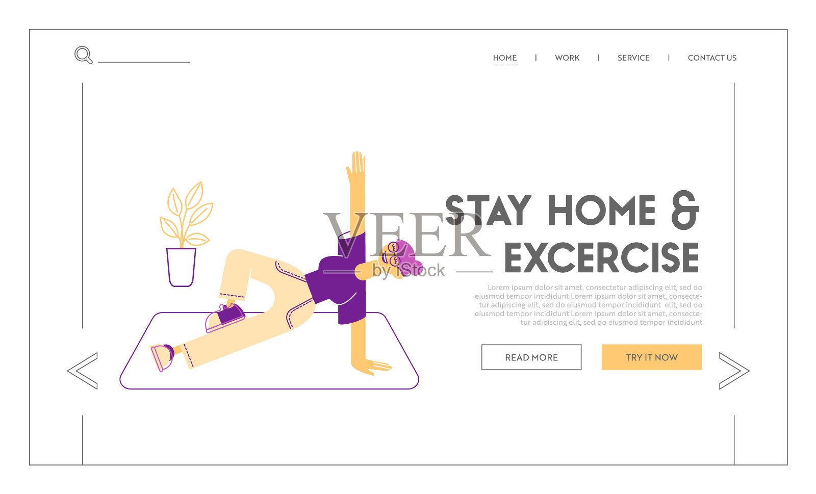 待首页登陆页面模板女性角色插画图片素材