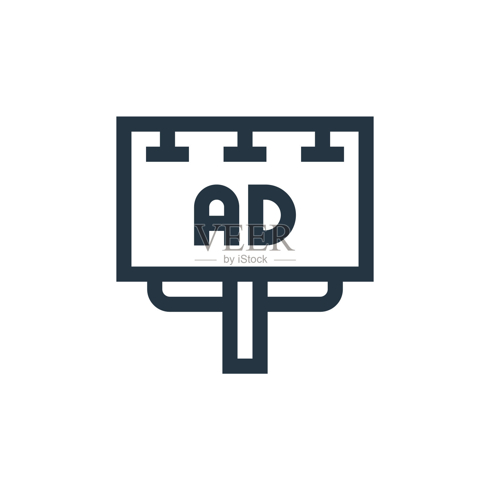 公告牌矢量图标孤立的白色背景。轮廓，细线广告牌图标用于网站设计和移动，应用程序开发。细线广告牌轮廓图标矢量插图。插画图片素材