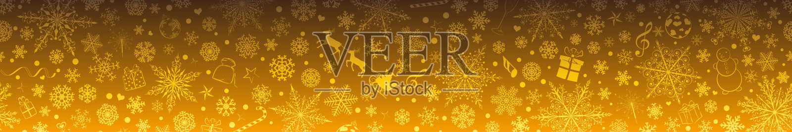 雪花飞舞的圣诞旗帜插画图片素材